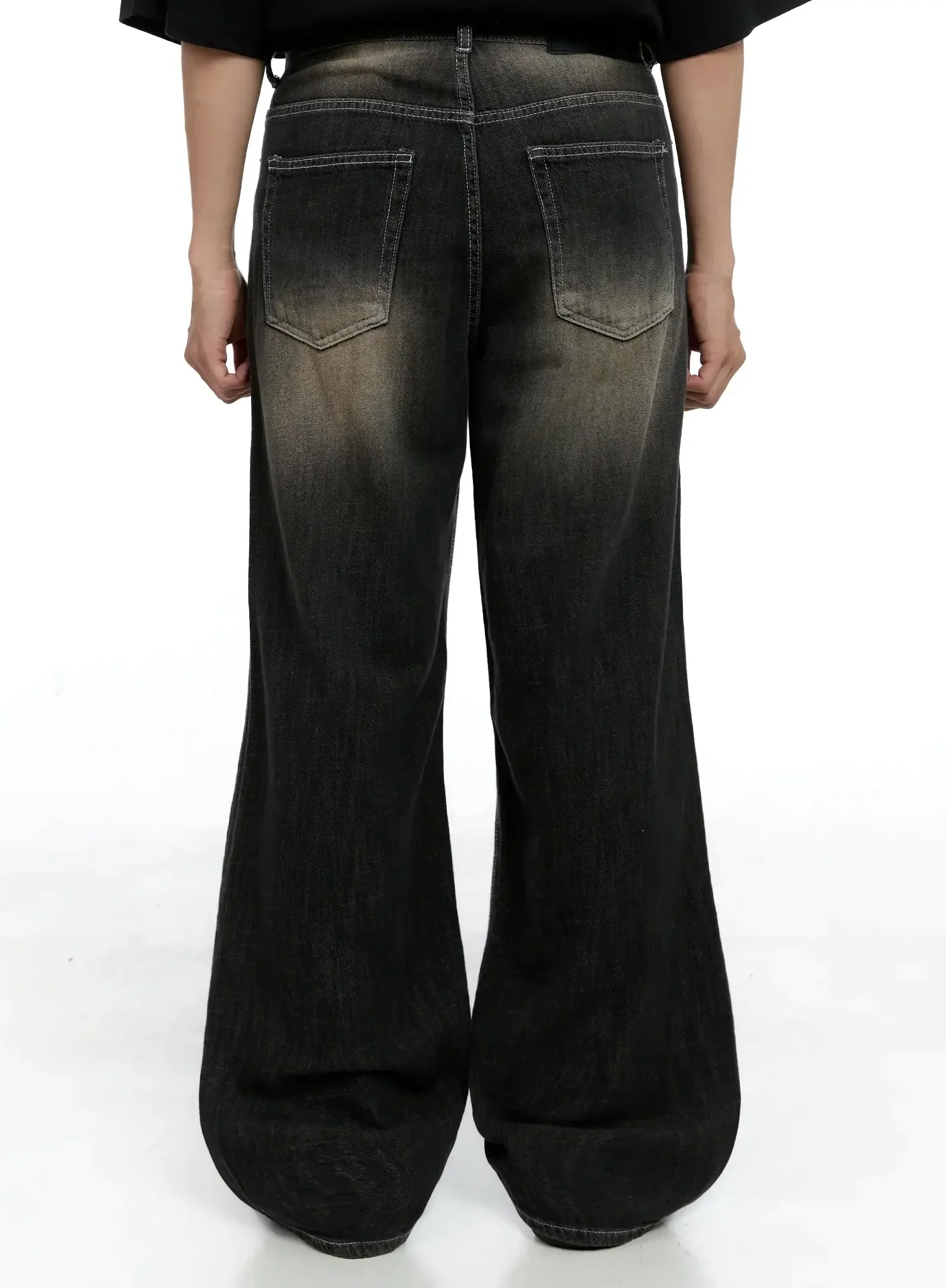 Men's Vintage Wash Baggy Jeans IG520 - Image 9
