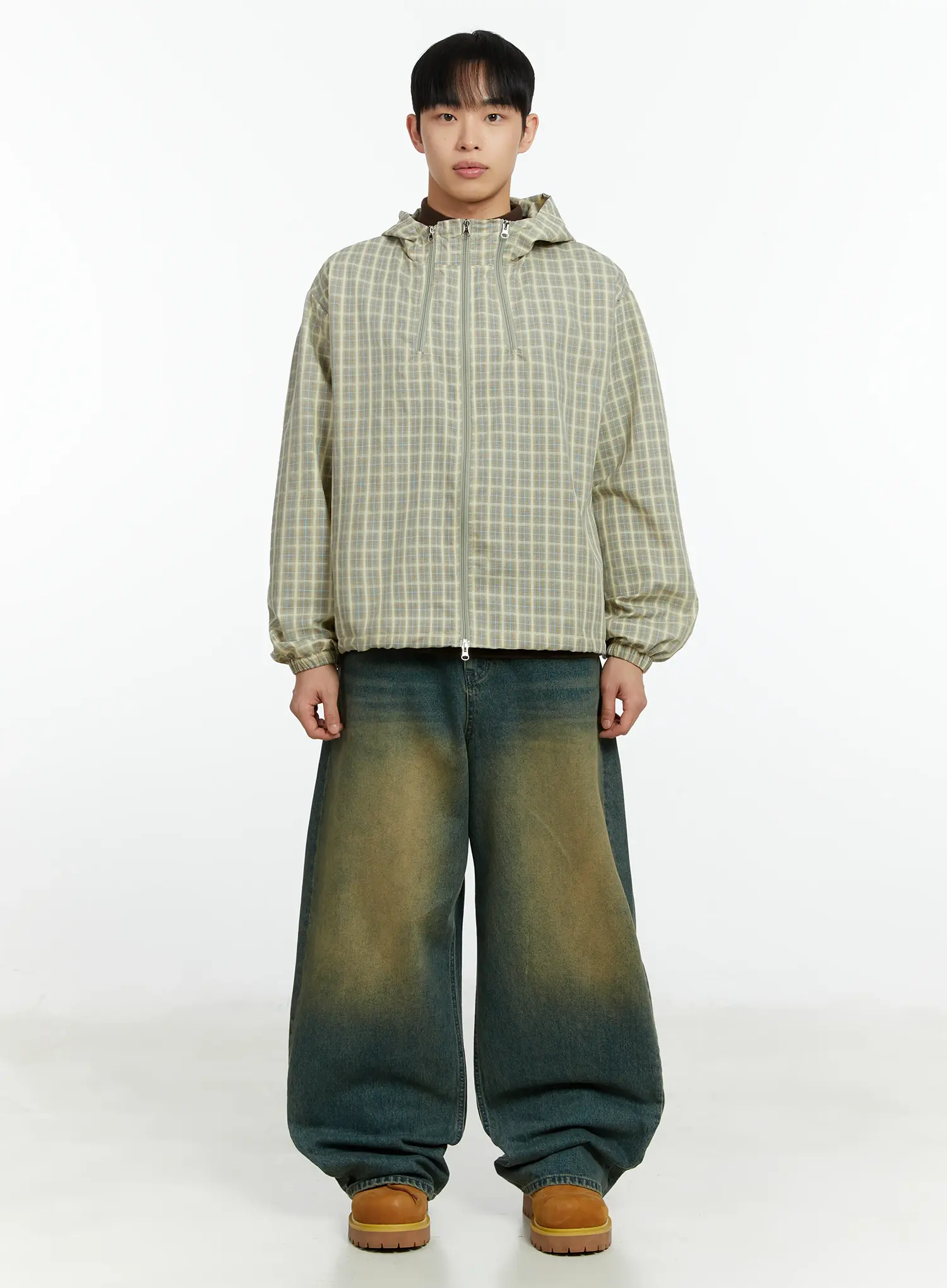 Men's Vintage Wash Wide Leg Jeans IF510 - Image 4