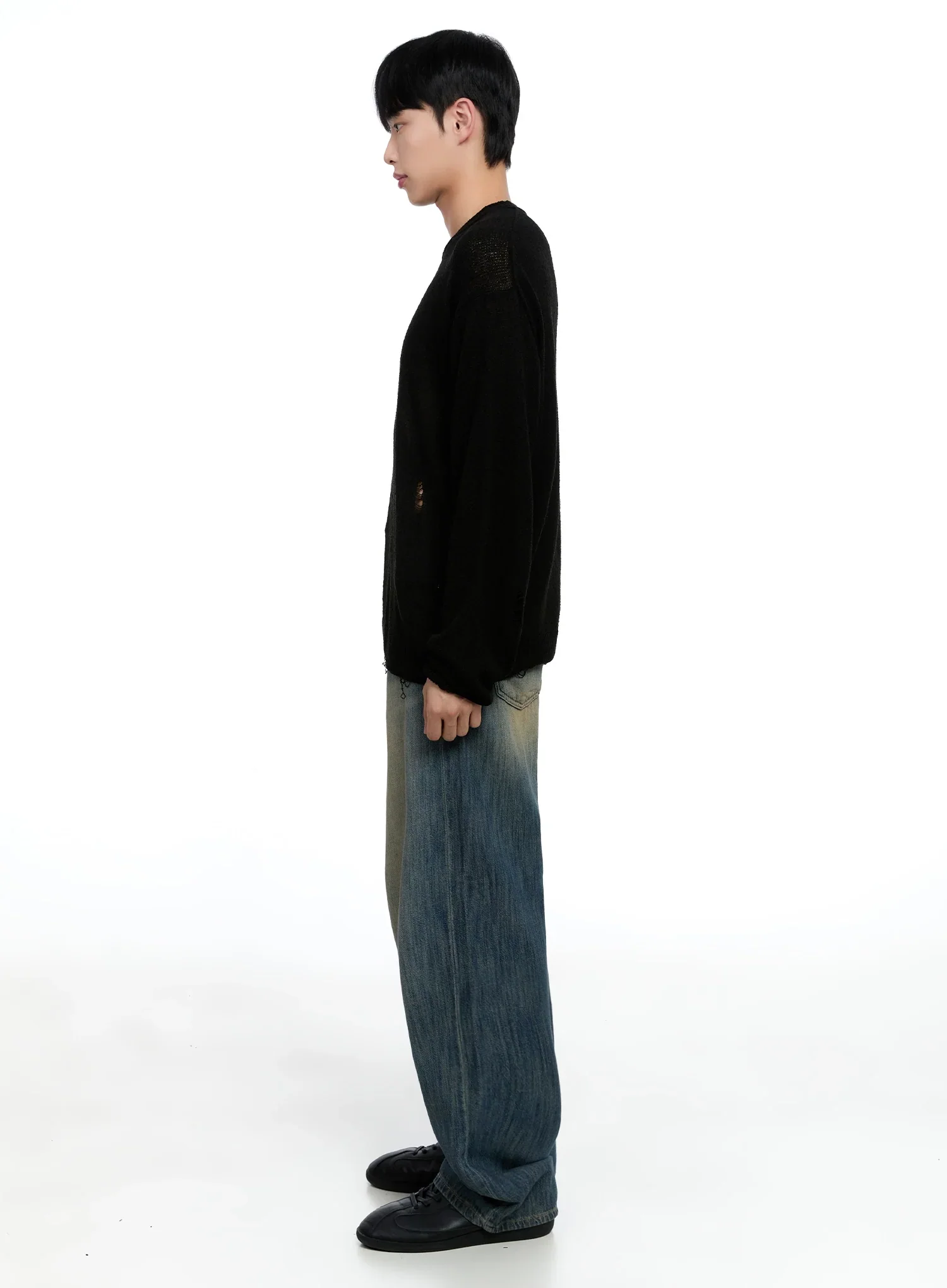 Men's Vintage Wide-Leg Jeans IG520 - Image 10