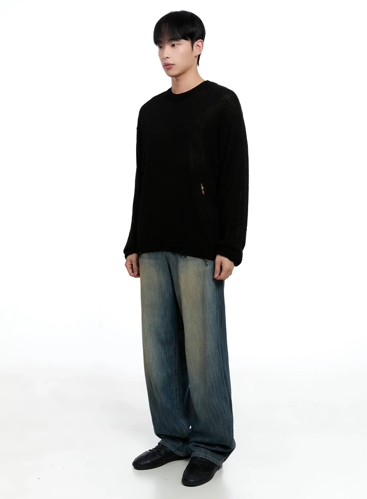 Men's Vintage Wide-Leg Jeans IG520 - Image 11