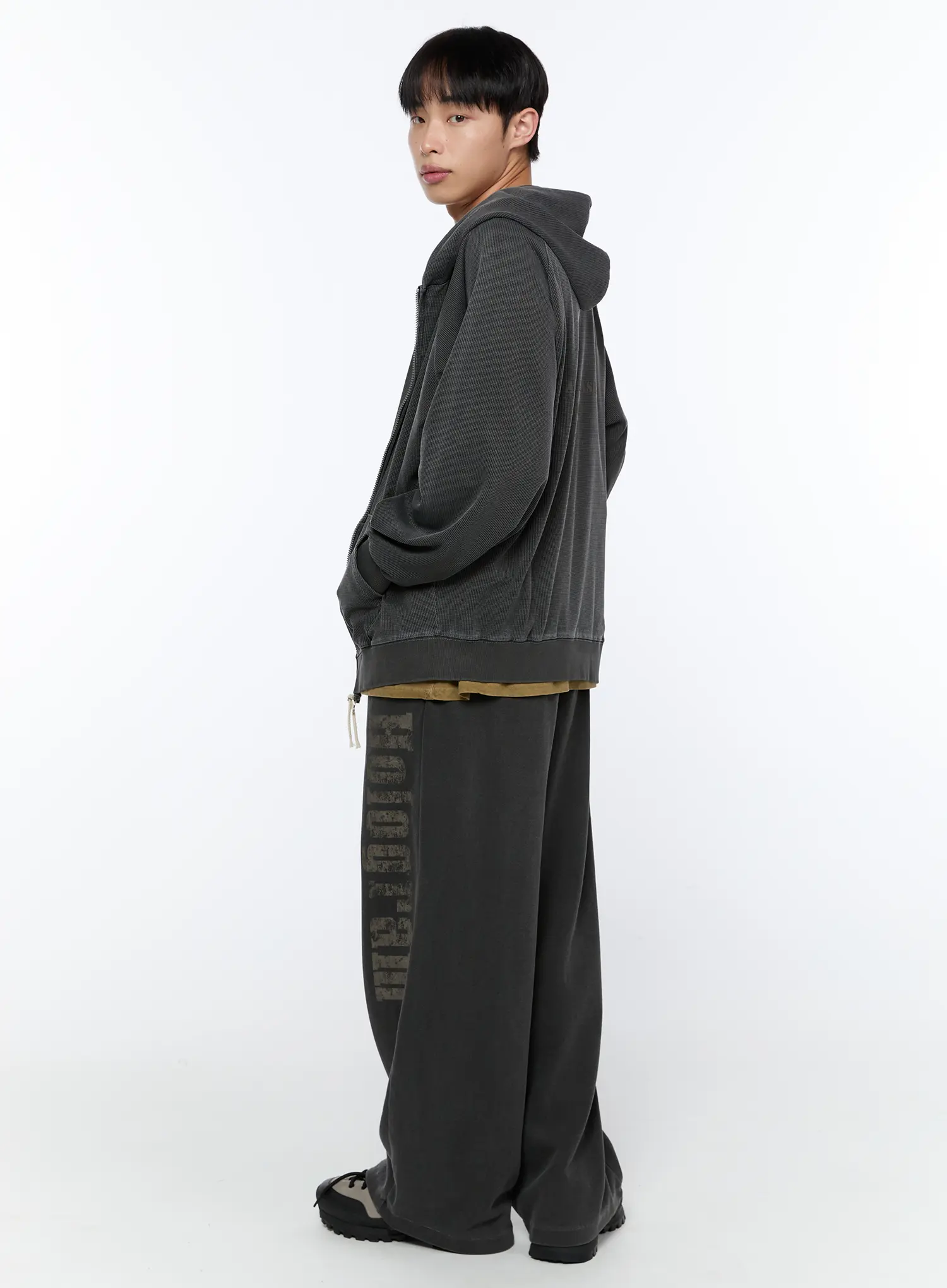 Men's Waffle Zip Up Hoodie IA520 - Image 8