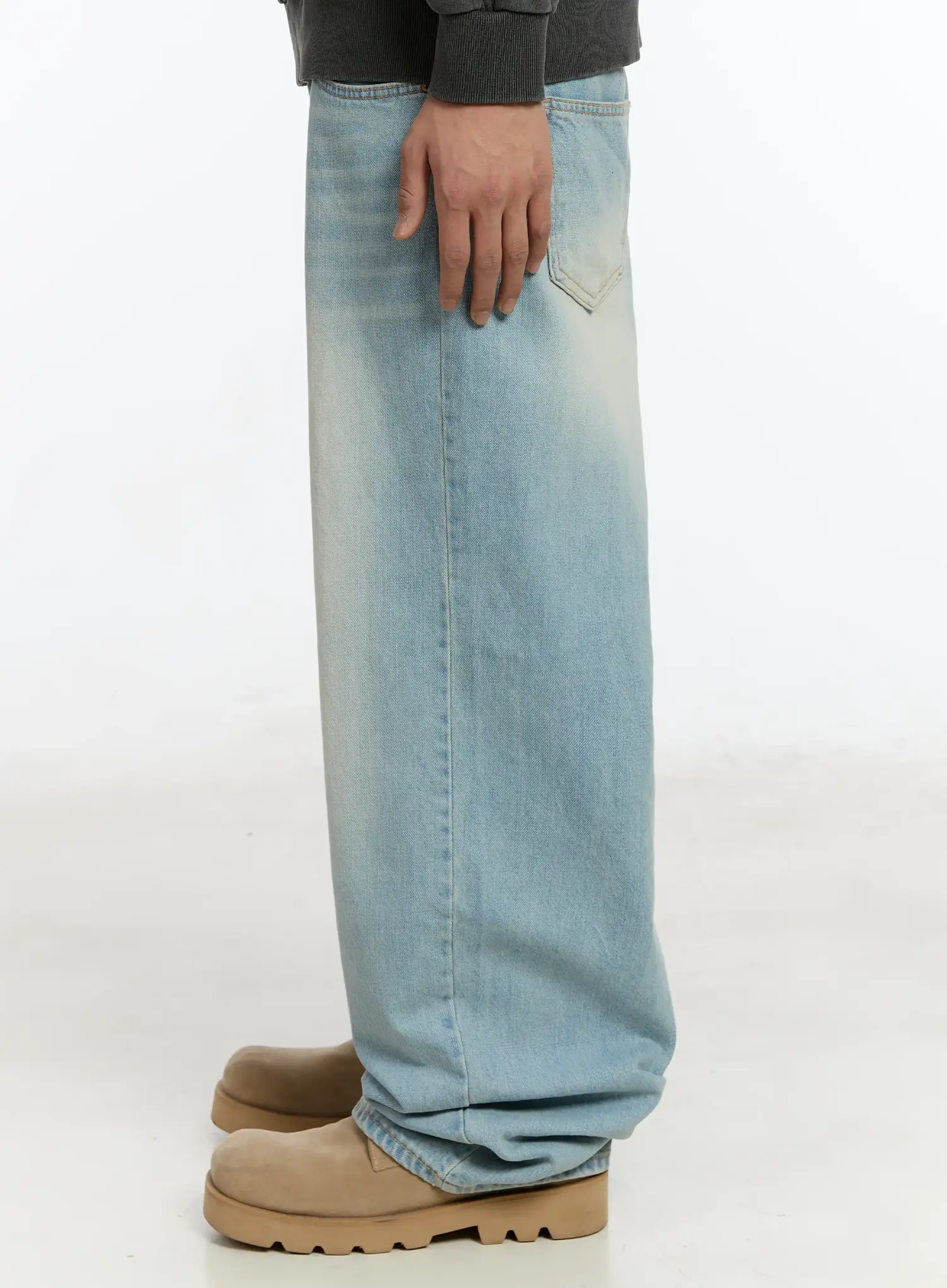 Men's Washed Baggy Jeans IM502 - Image 5