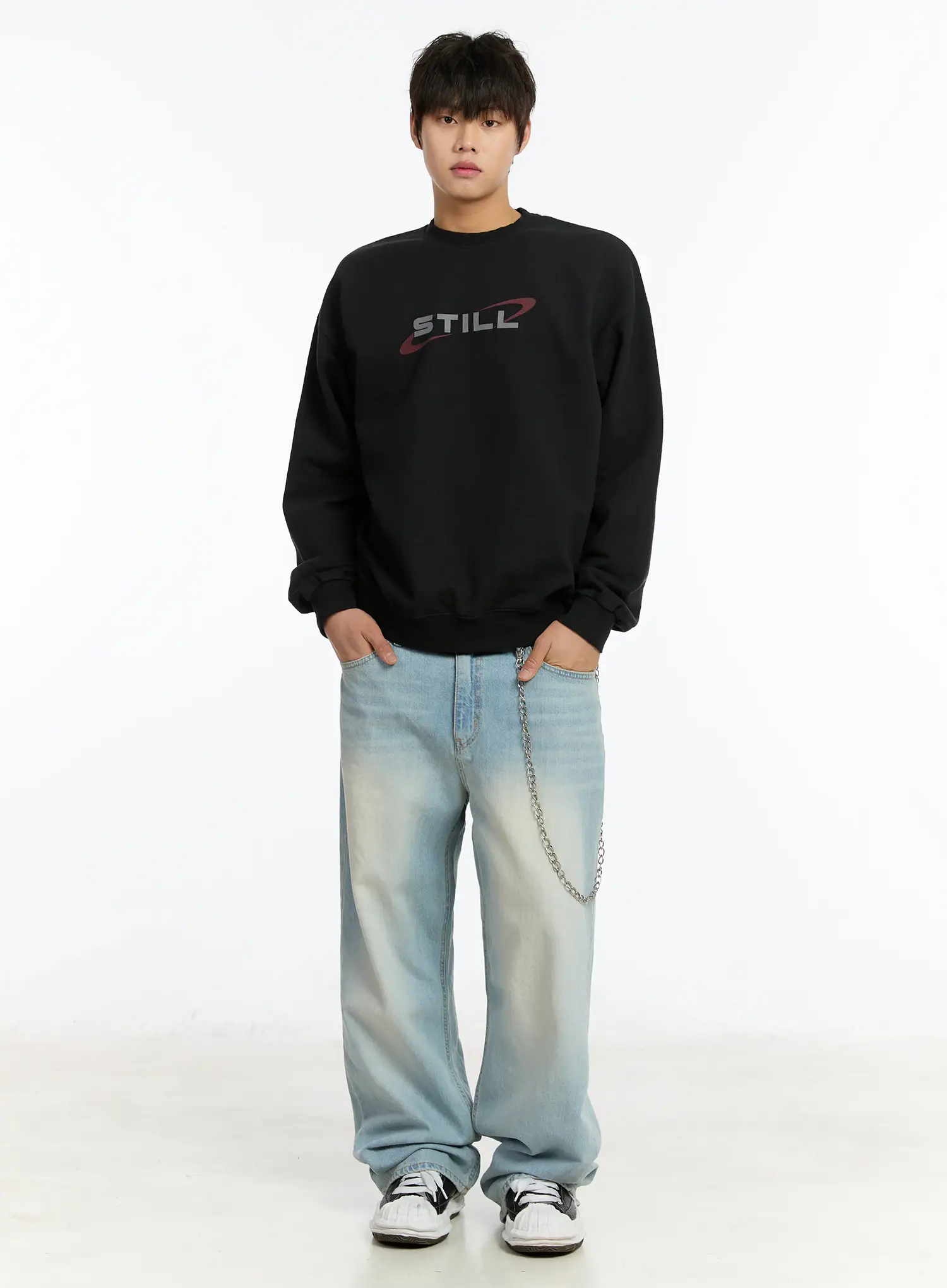 Men's Washed Baggy Jeans IM502 - Image 7