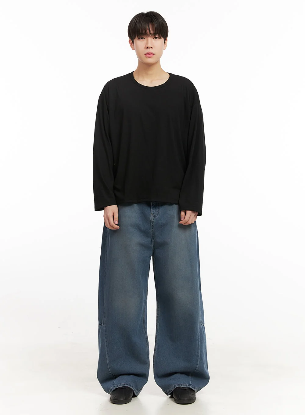 Men's Washed Wide-Fit Jeans IJ517 - Image 7