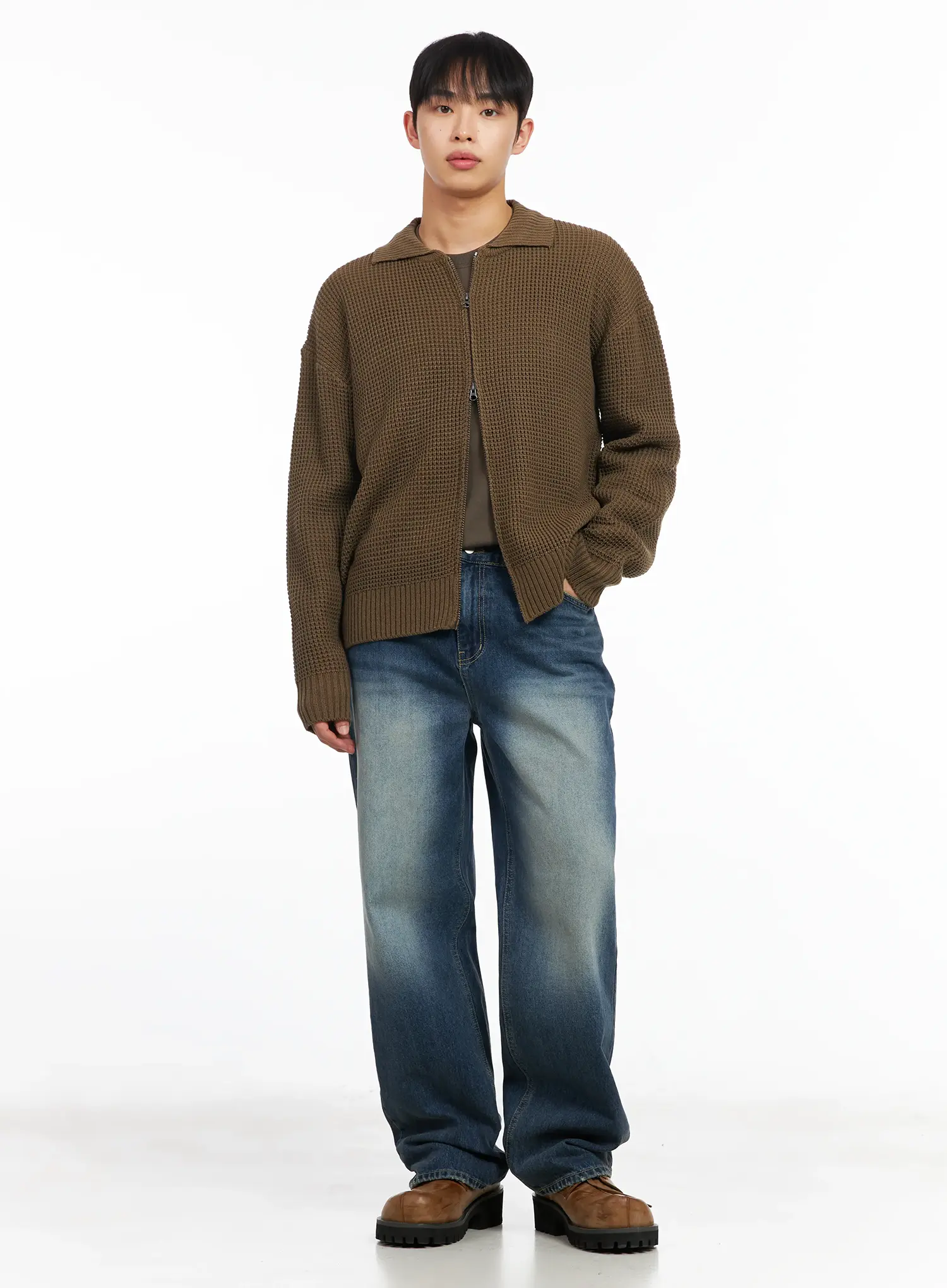 Men's Washed Wide-Leg Jeans IM511 - Image 12