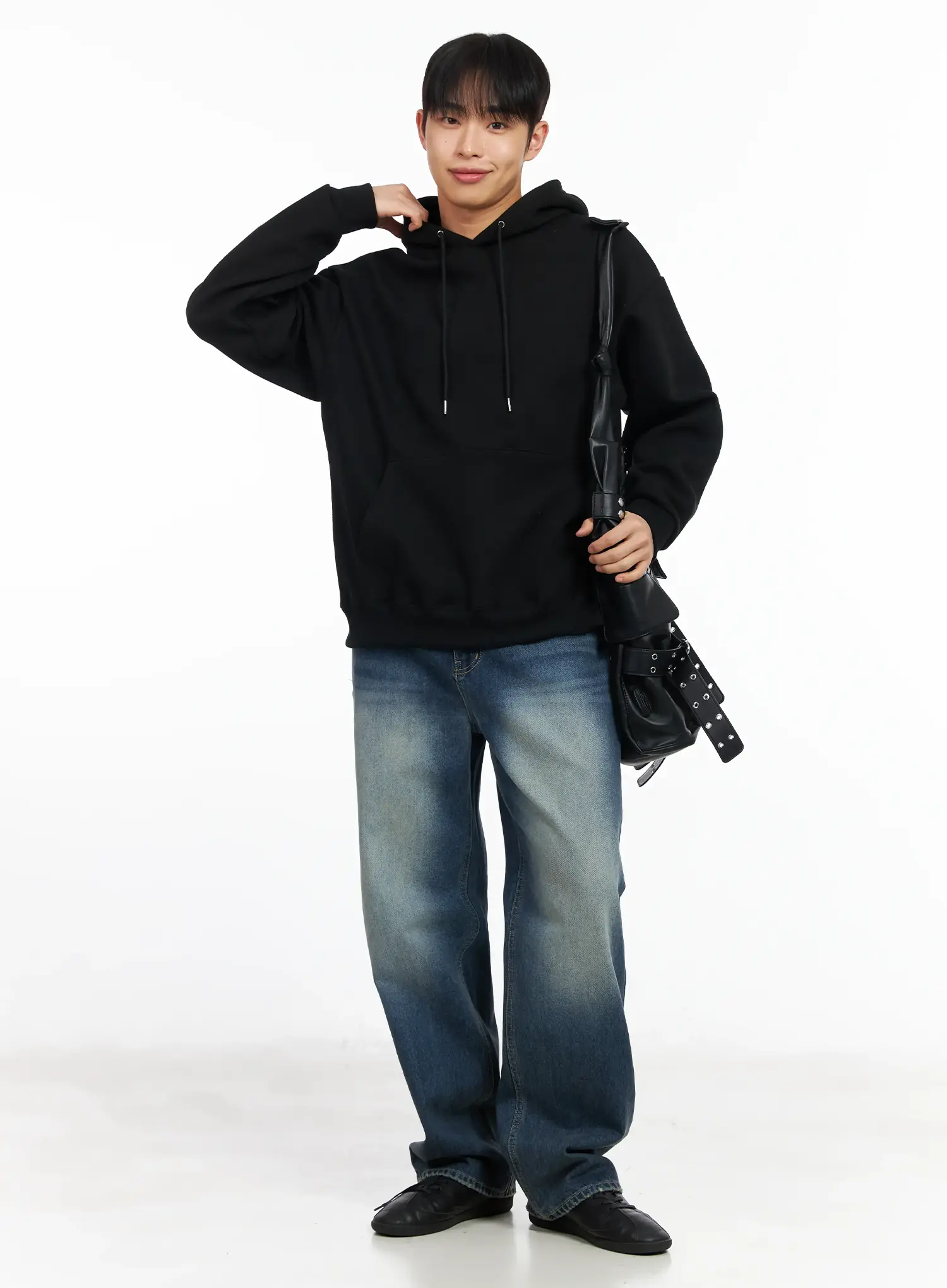 Men's Washed Wide-Leg Jeans IM511 - Image 9
