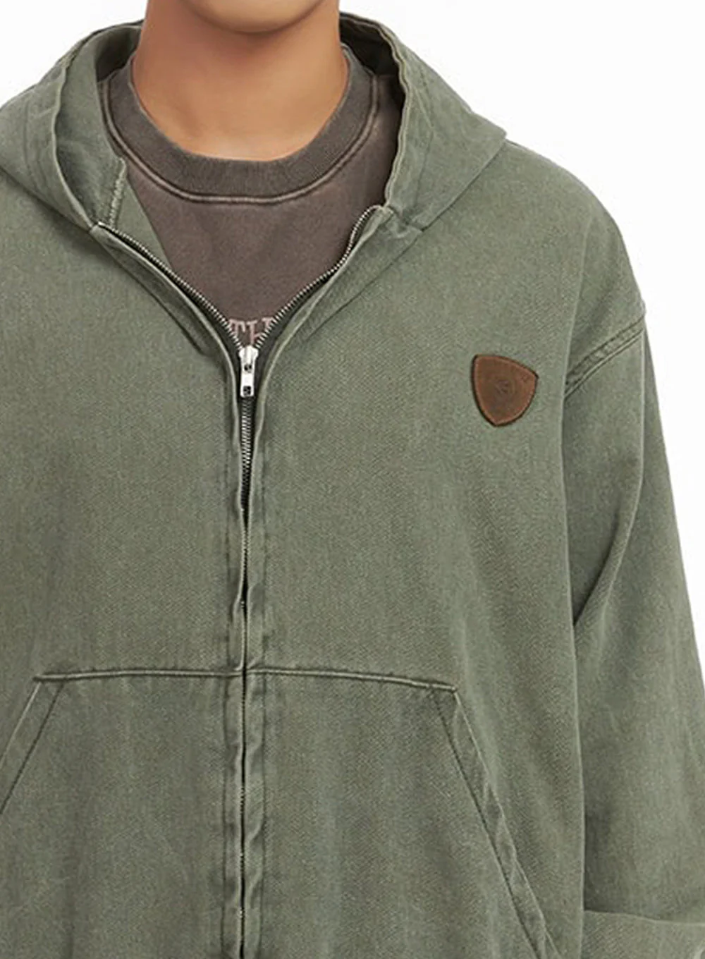 Men's Washed Zip Up Hooded Jacket IO420 - Image 3