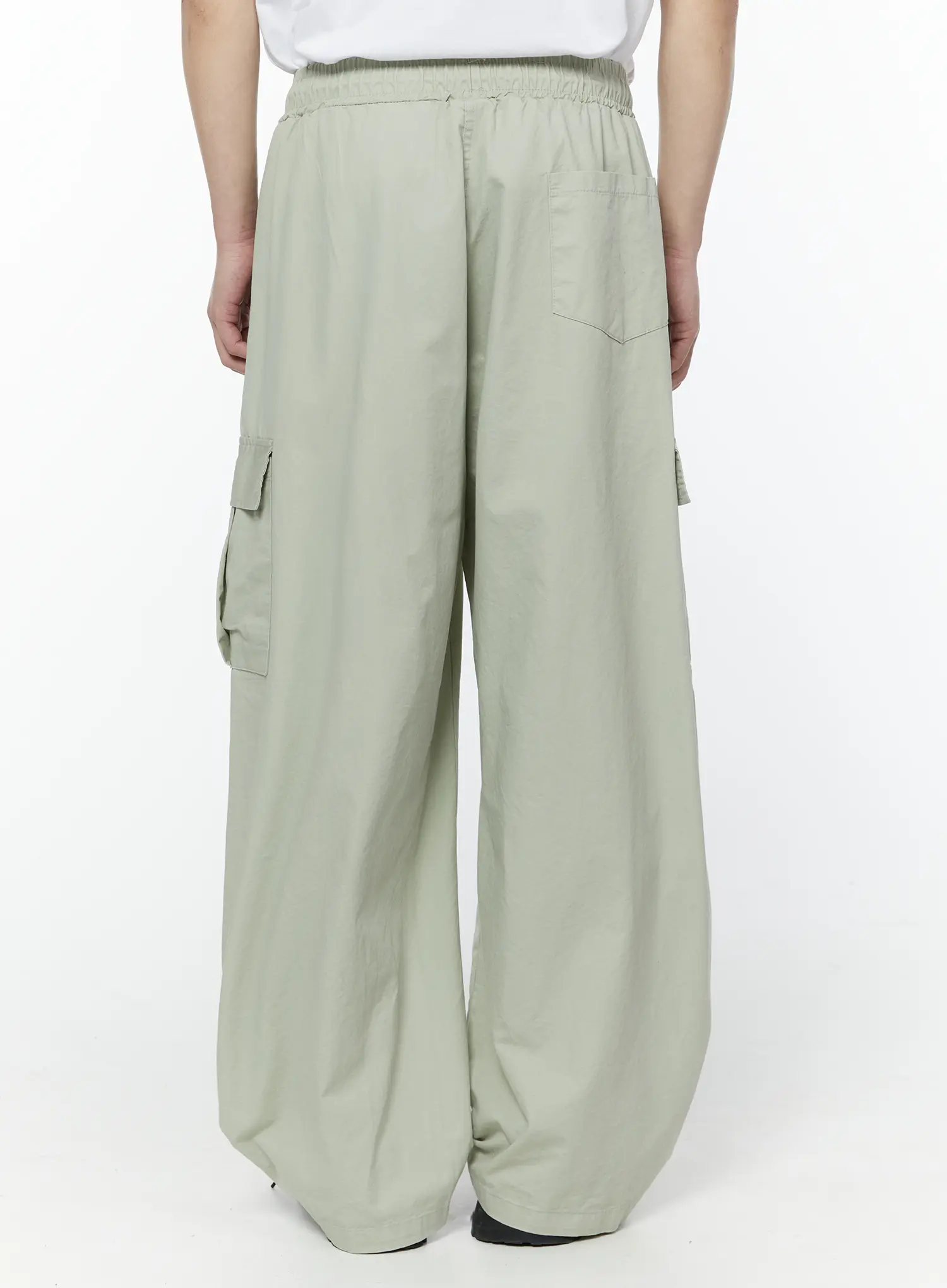 Men's Wide Cargo Pants (Light Gray) IY506 - Image 8