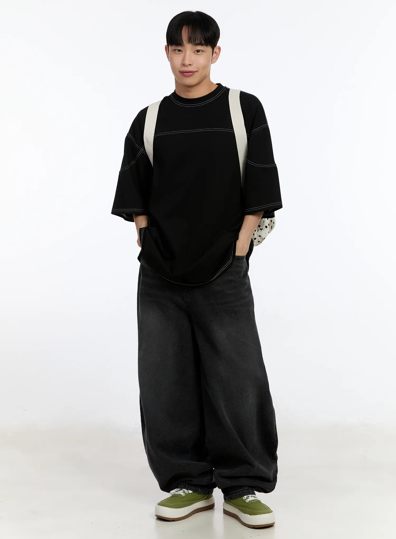 Men's Wide Leg Balloon Jeans IA507 - Image 7