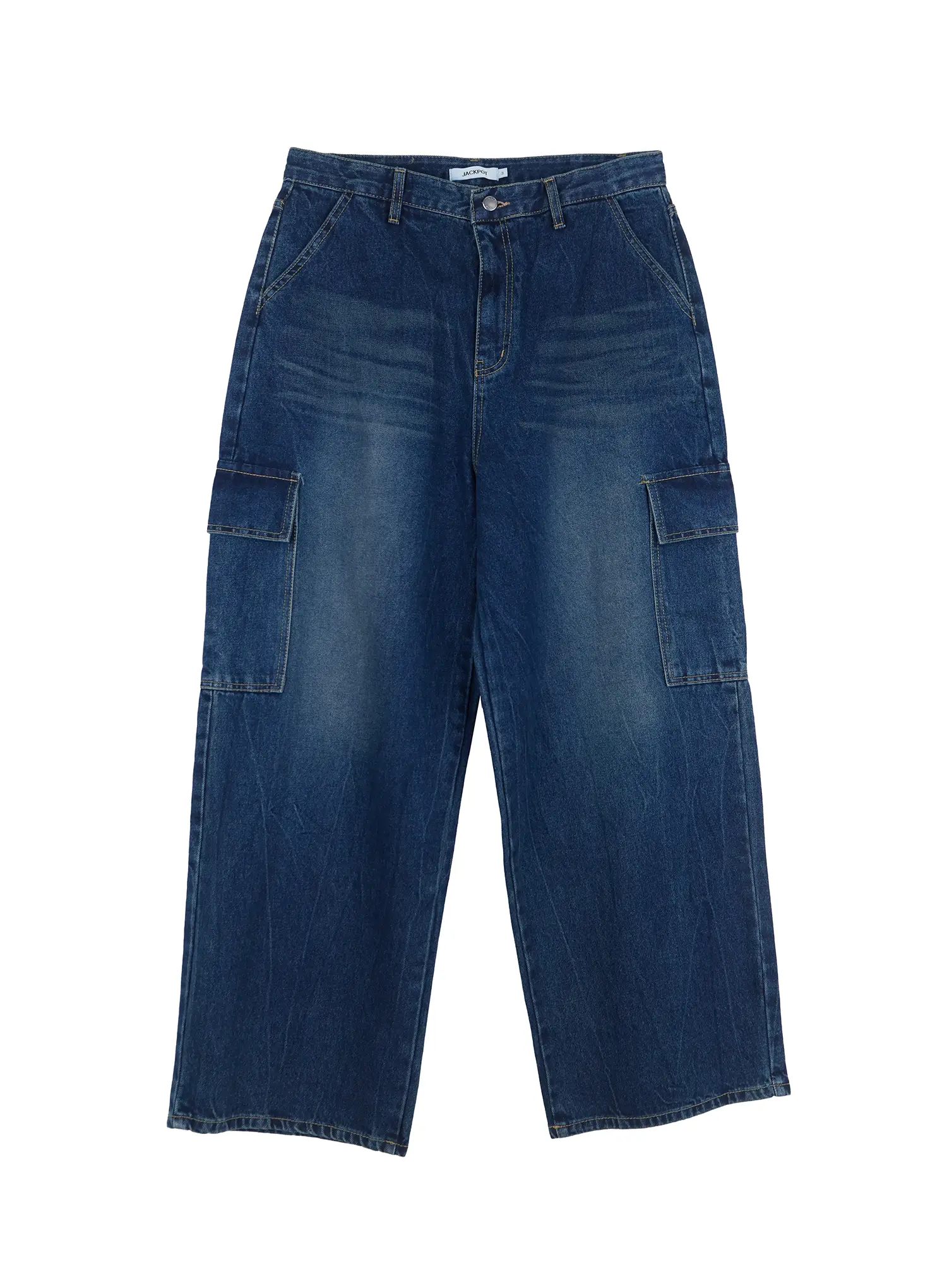 Men's Wide-Leg Cargo Denim Jeans IL518 - Image 16