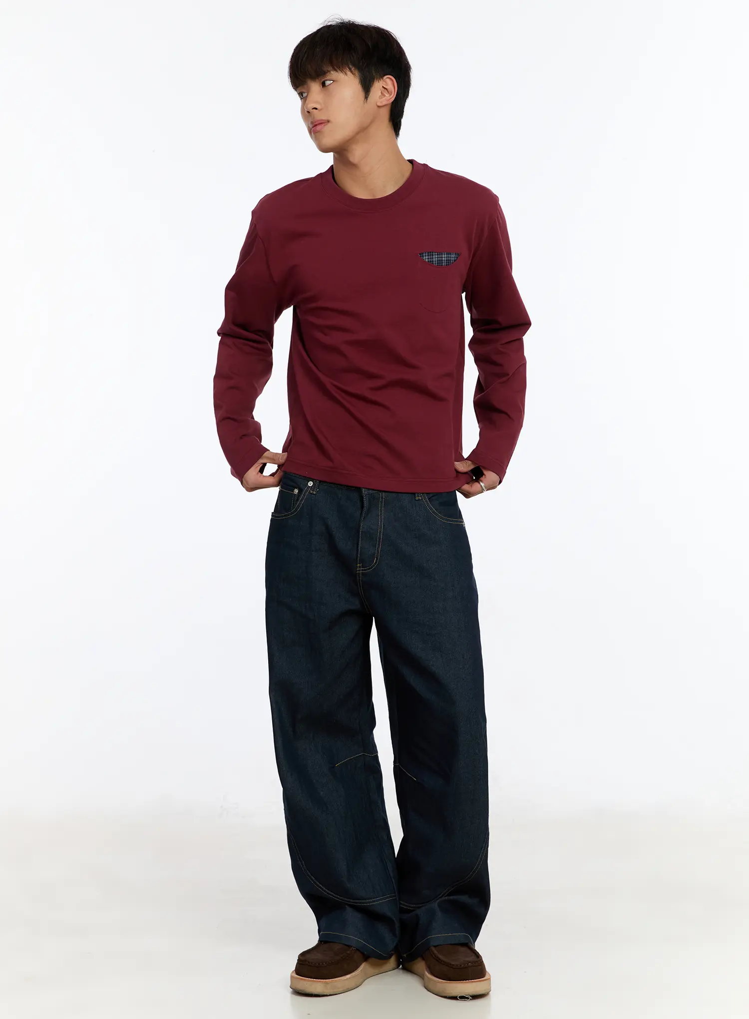 Men's Wide Leg Curved Jeans IM530 - Image 11