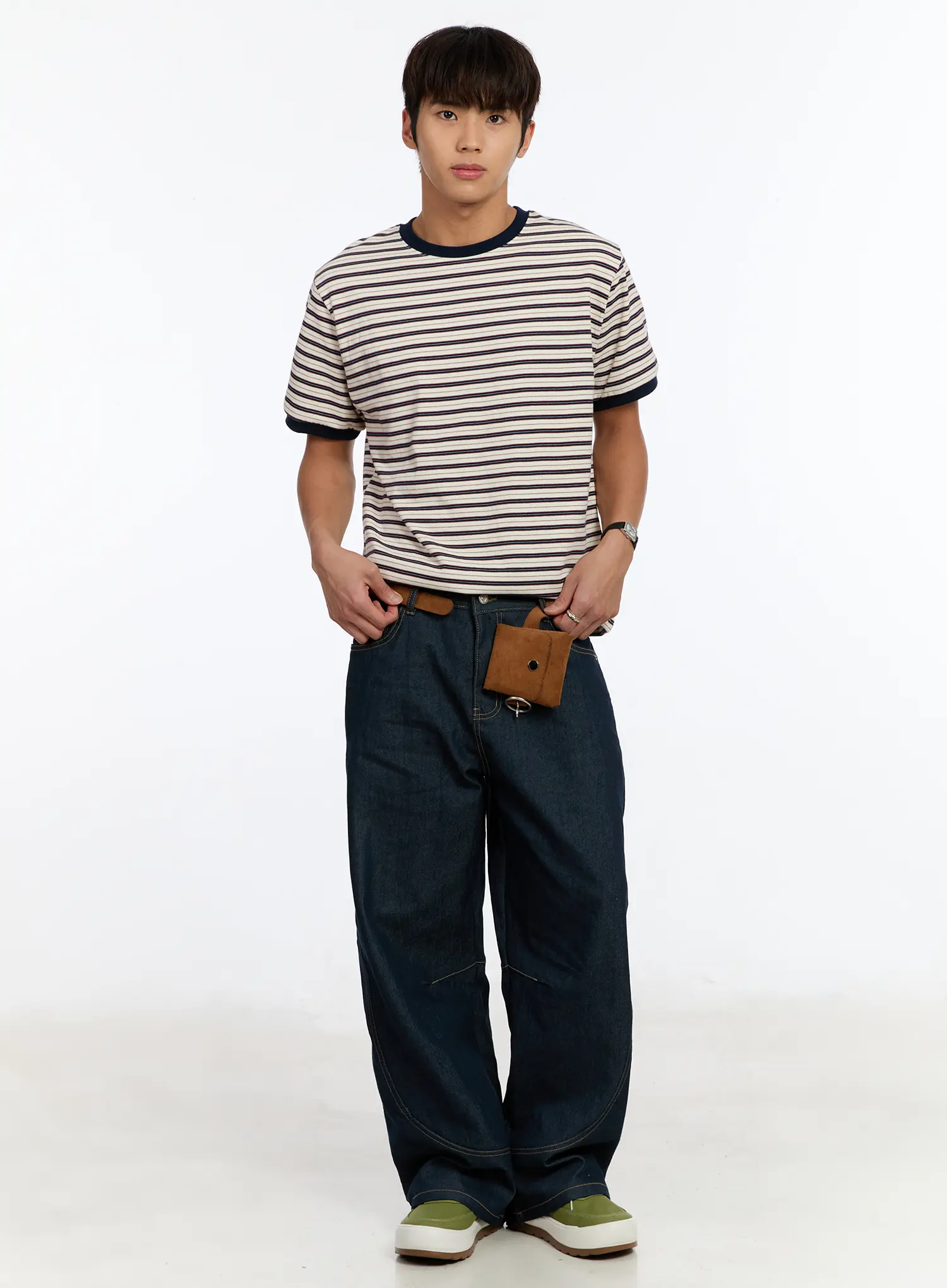 Men's Wide Leg Curved Jeans IM530 - Image 9