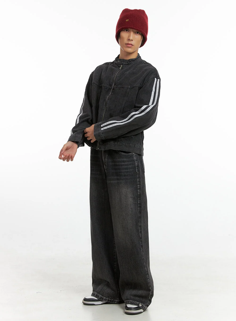 Men's Wide Leg Fit Denim Jeans IO417 - Image 8