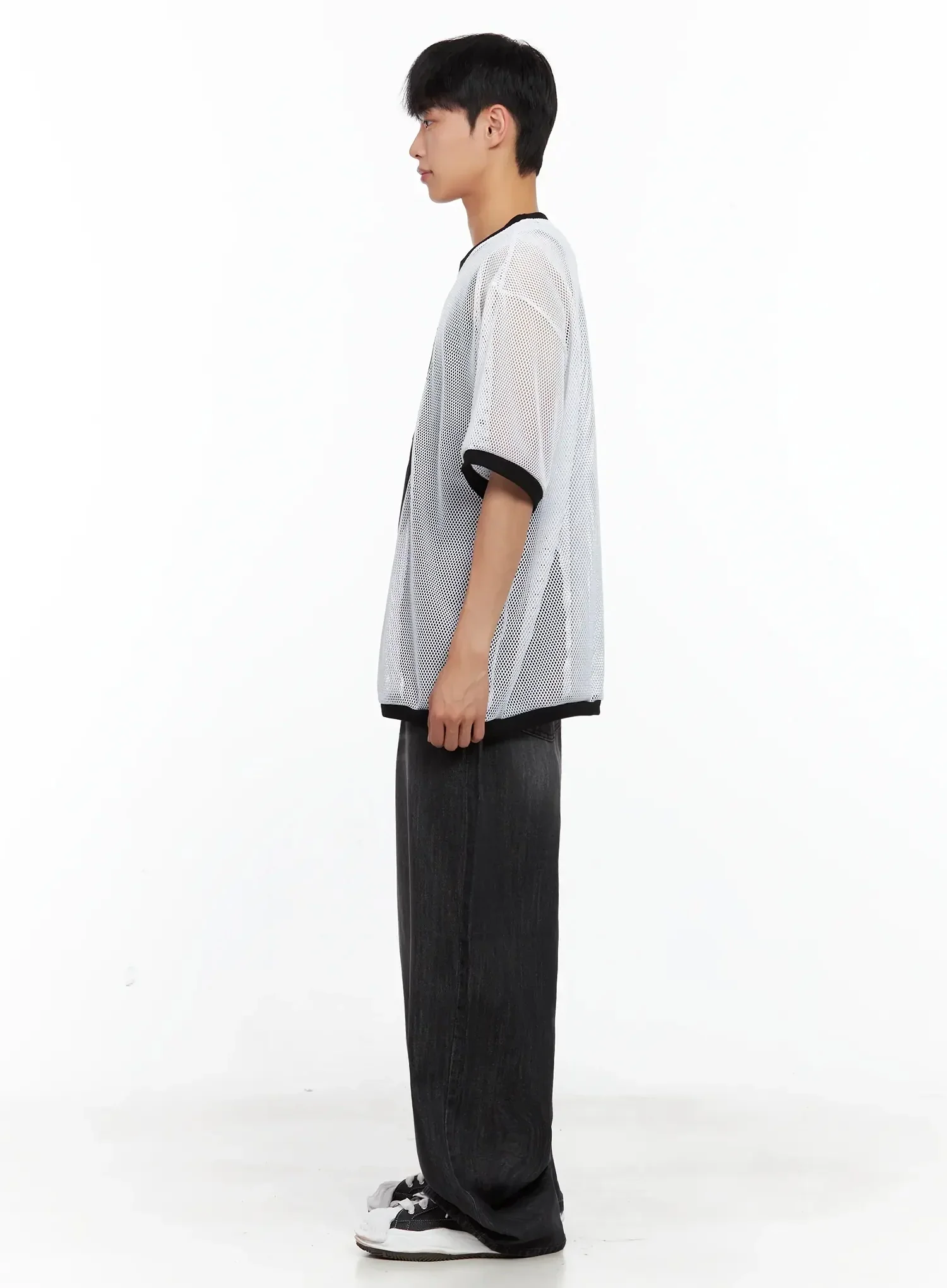 Men's Wide-Leg Washed Jeans IL516 - Image 6