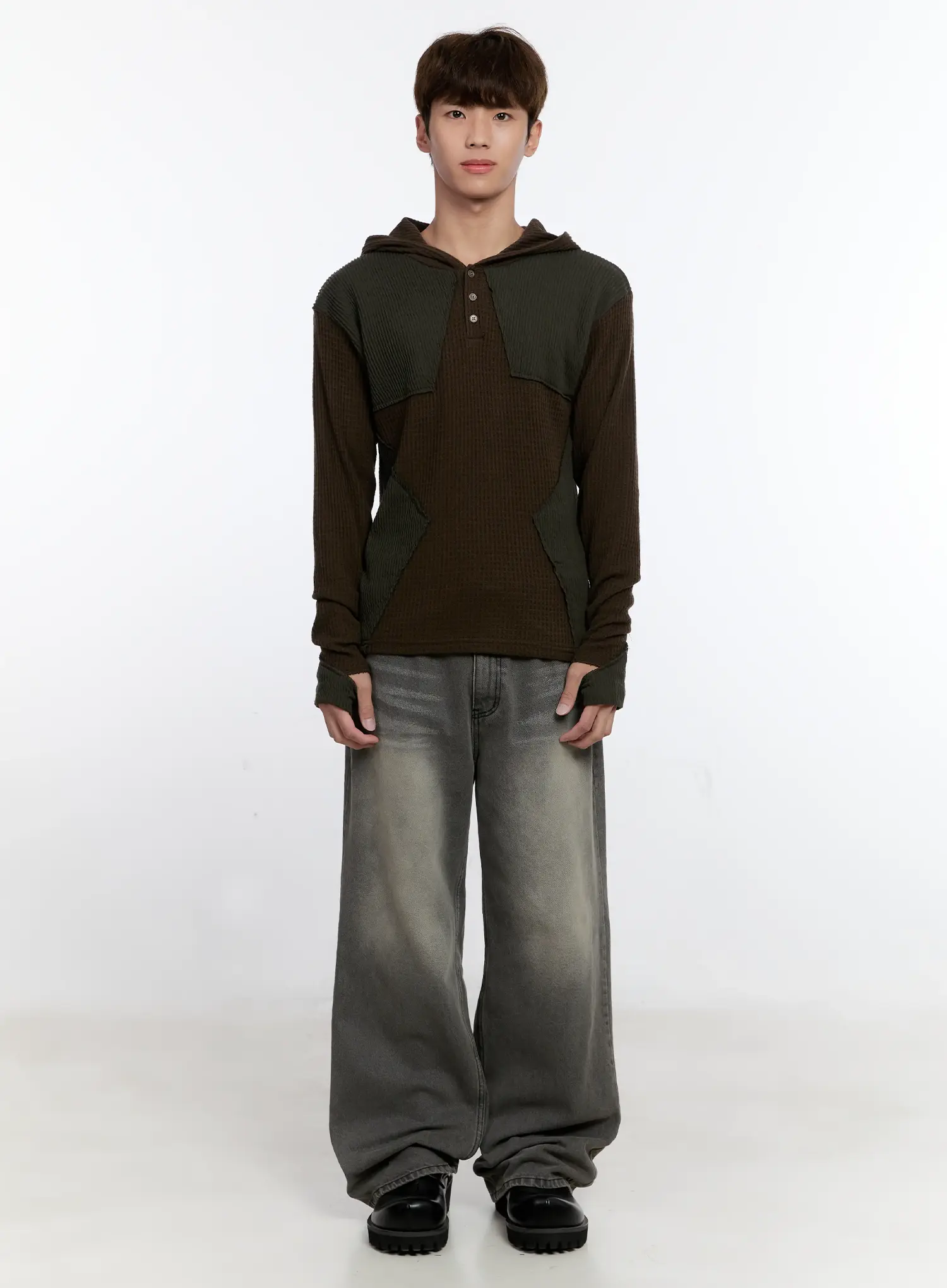 Men's Wide Washed Jeans IS530 - Image 3