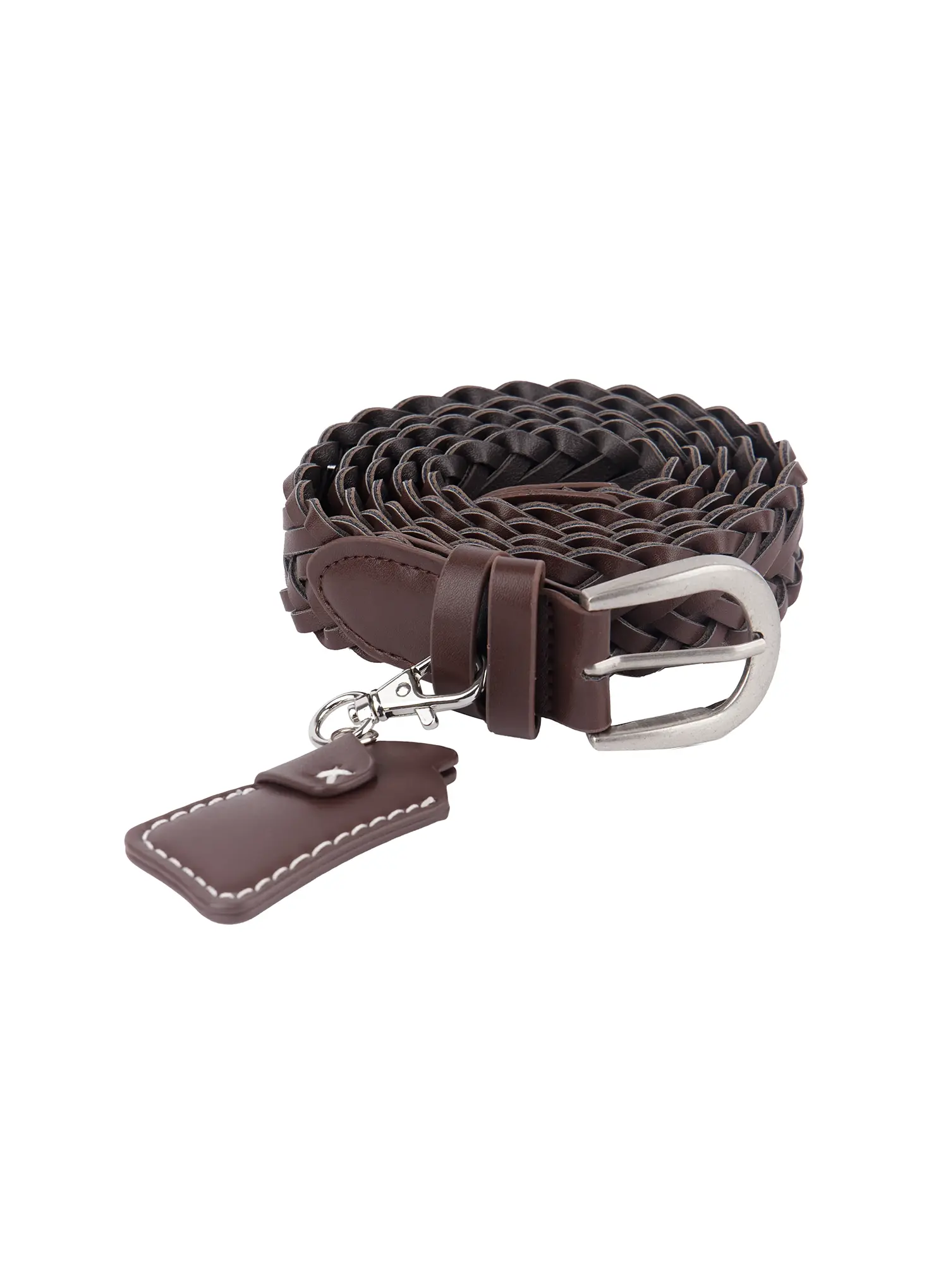 Men's Woven Leather Keychain Belt IF504 - Image 11