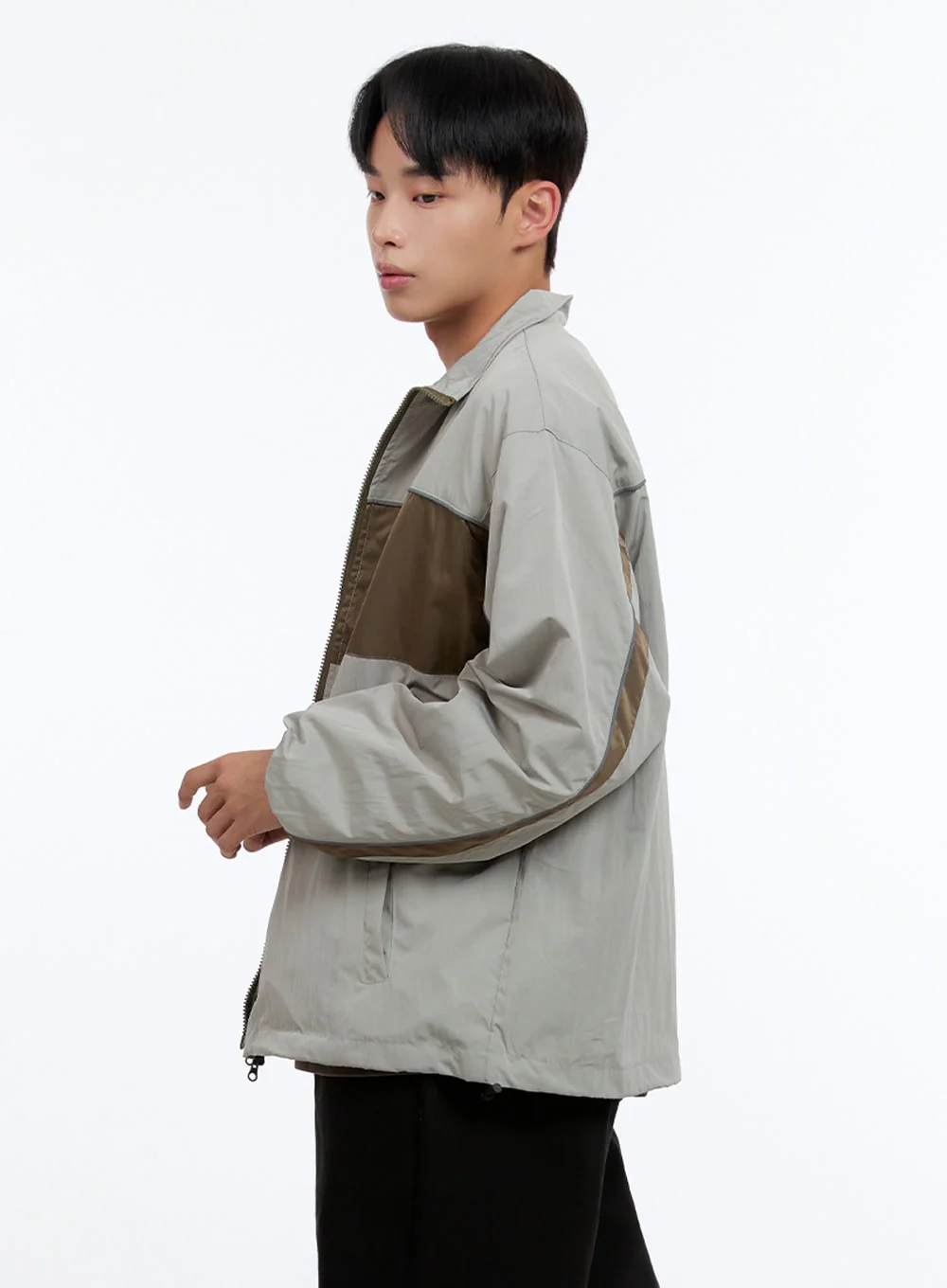 Men's Zip-Up Nylon Wind Jacket IS412 - Image 5