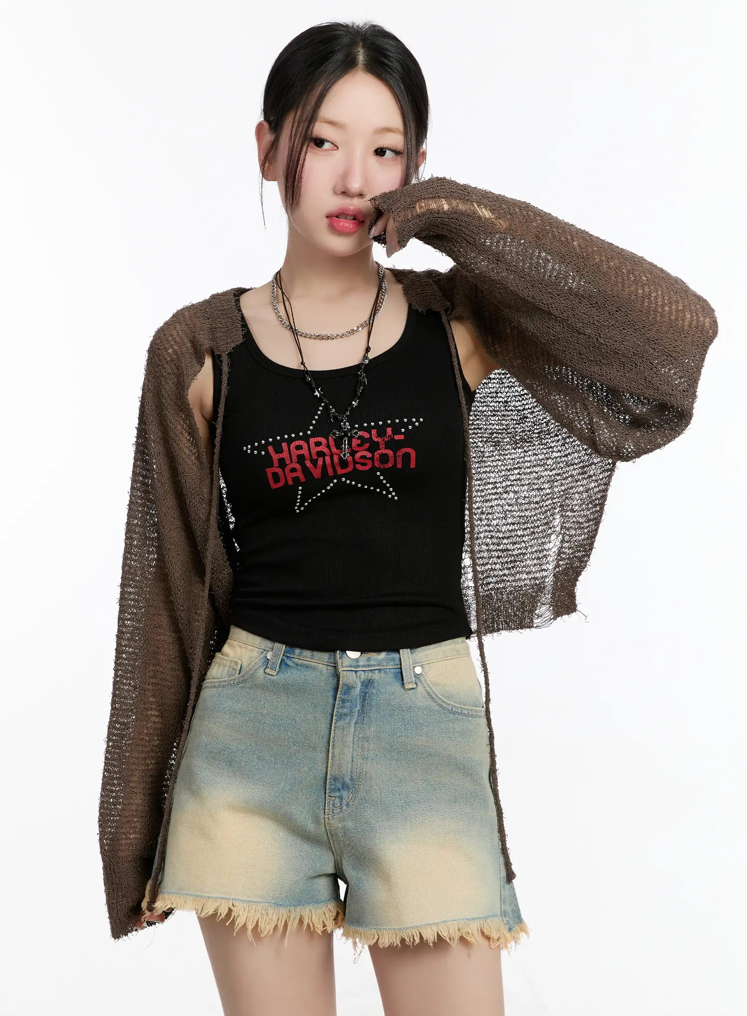 Mesh Knit Bolero Jacket CM511