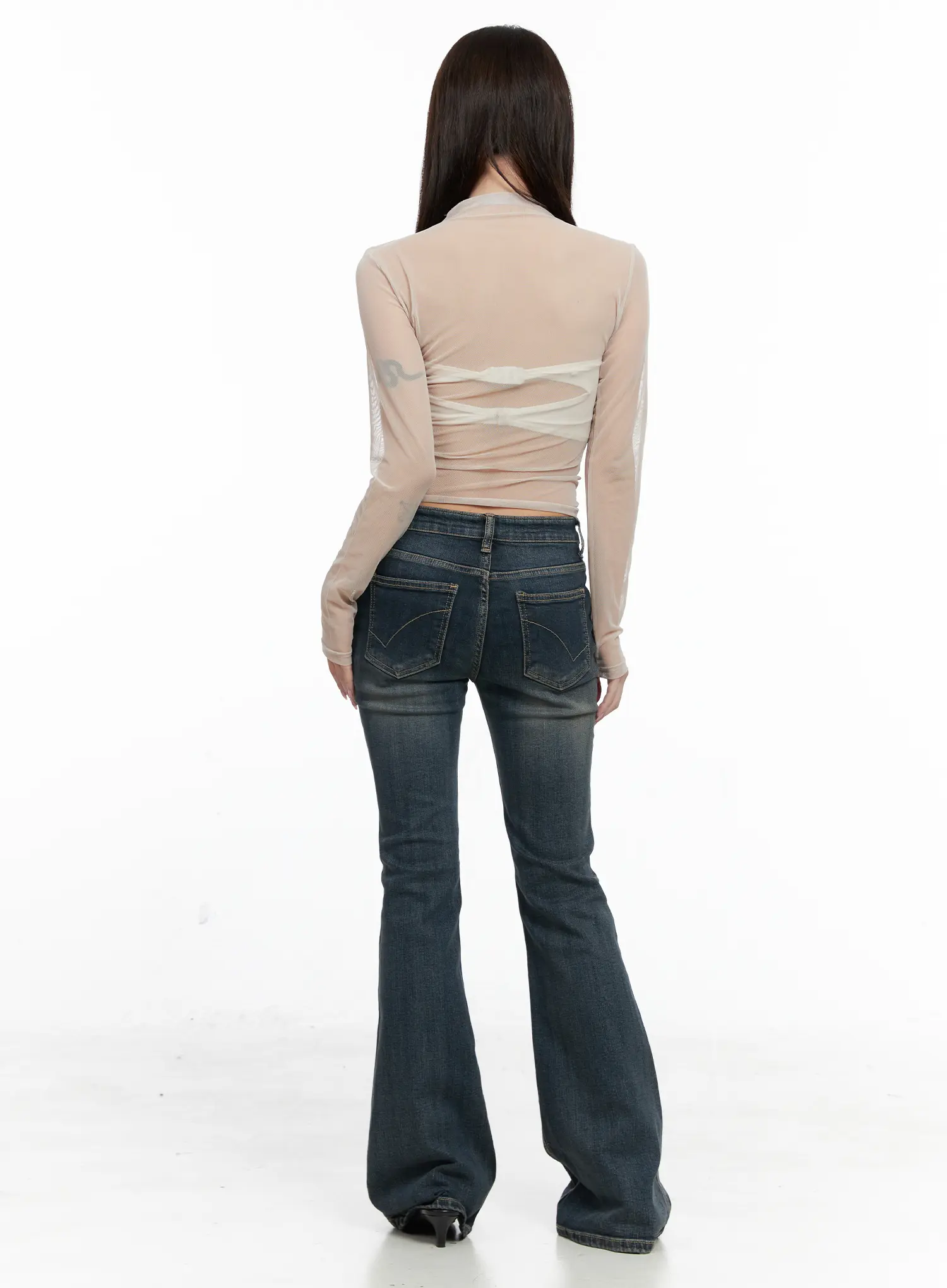 Mesh Patterned Long Sleeve Top CO520 - Image 5