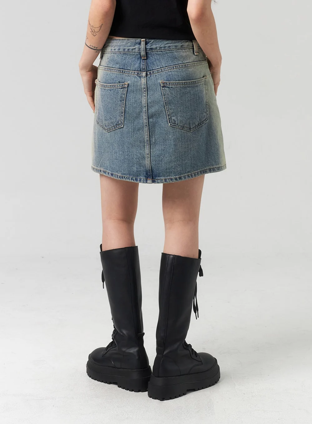 Mid-Rise Denim Mini Skirt CL318 - Image 6