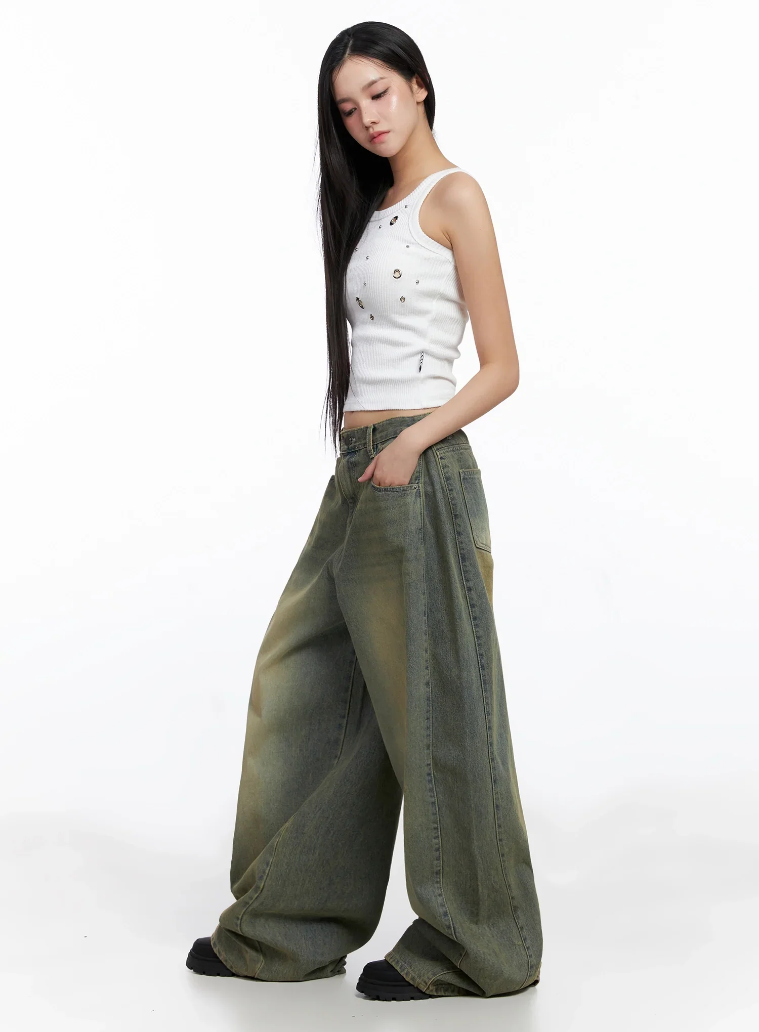 Milana Vintage Washed Baggy Jeans IS525 - Image 4