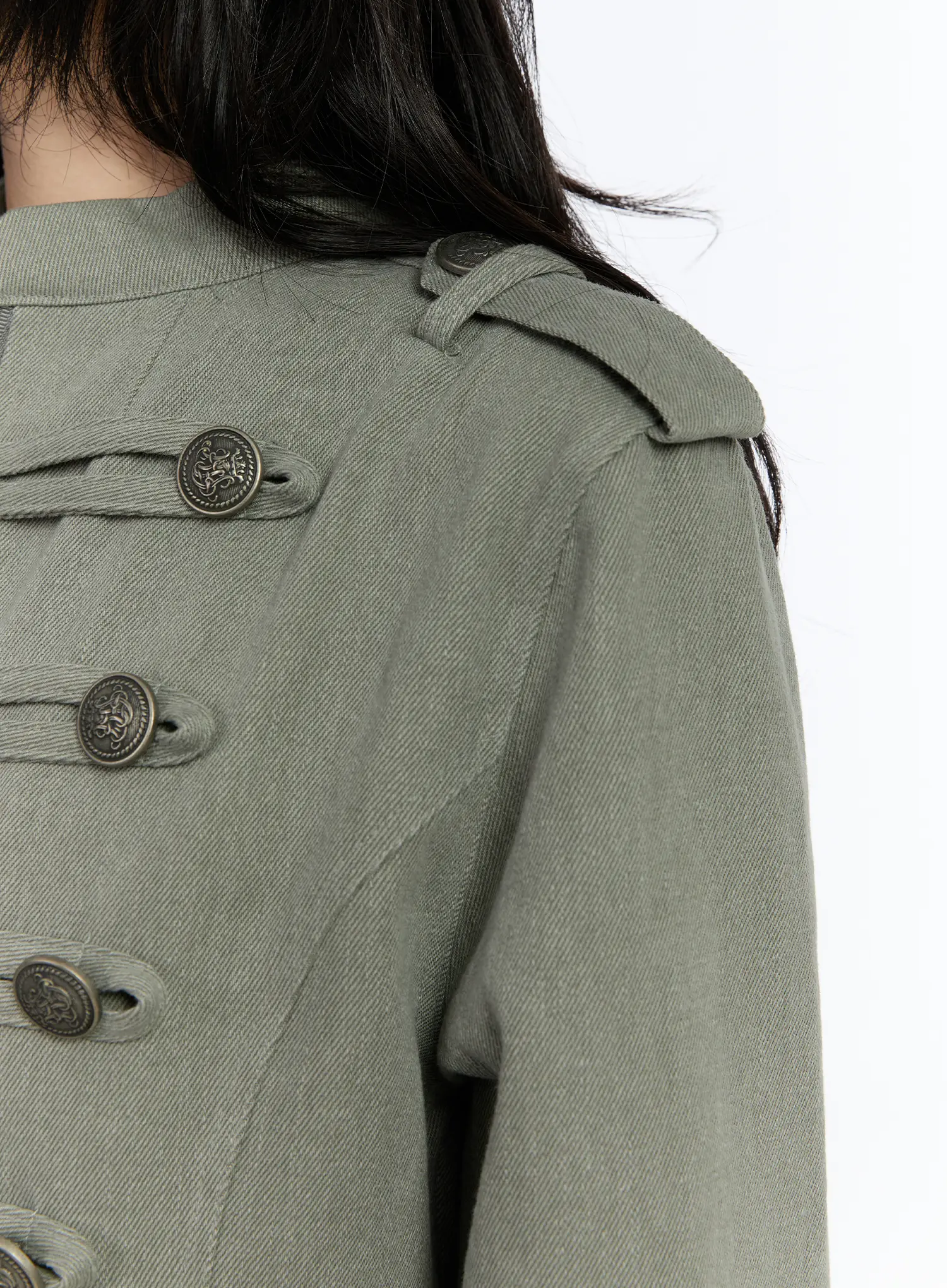 Military Style Cropped Jacket CA508 - Image 5