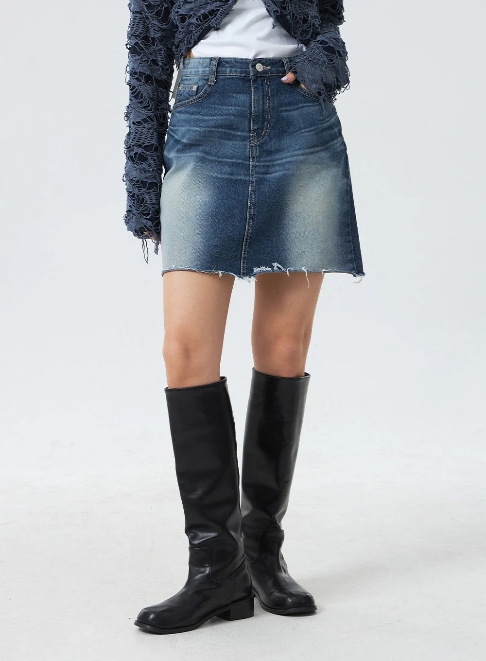 Mini Denim Skirt CM329 - Image 5