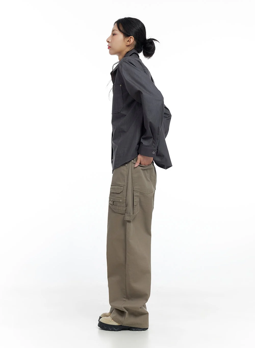 Mini Pocket Detail Wide-Fit Pants CO426 - Image 3