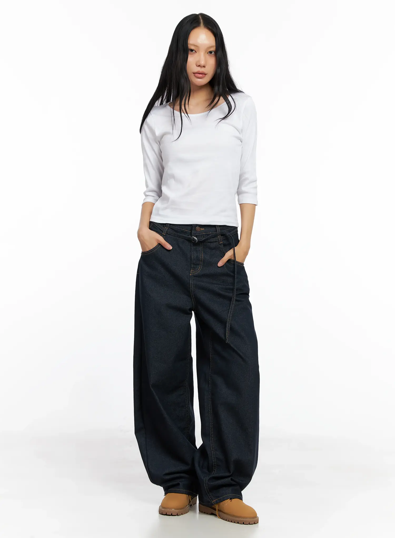 Minimalist White U-Neck Top CO528 - Image 2