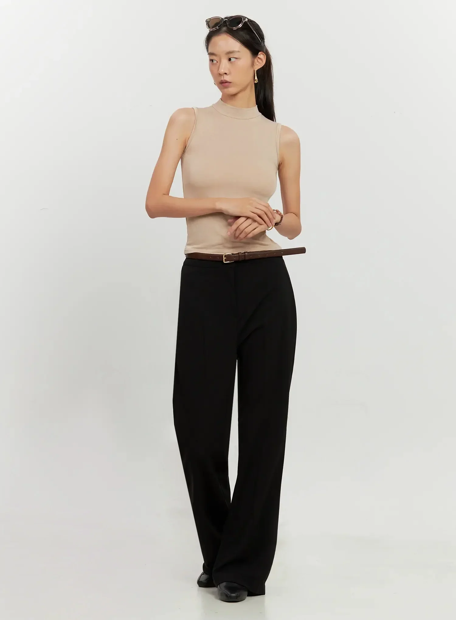 Mock Neck Sleeveless Top IL528