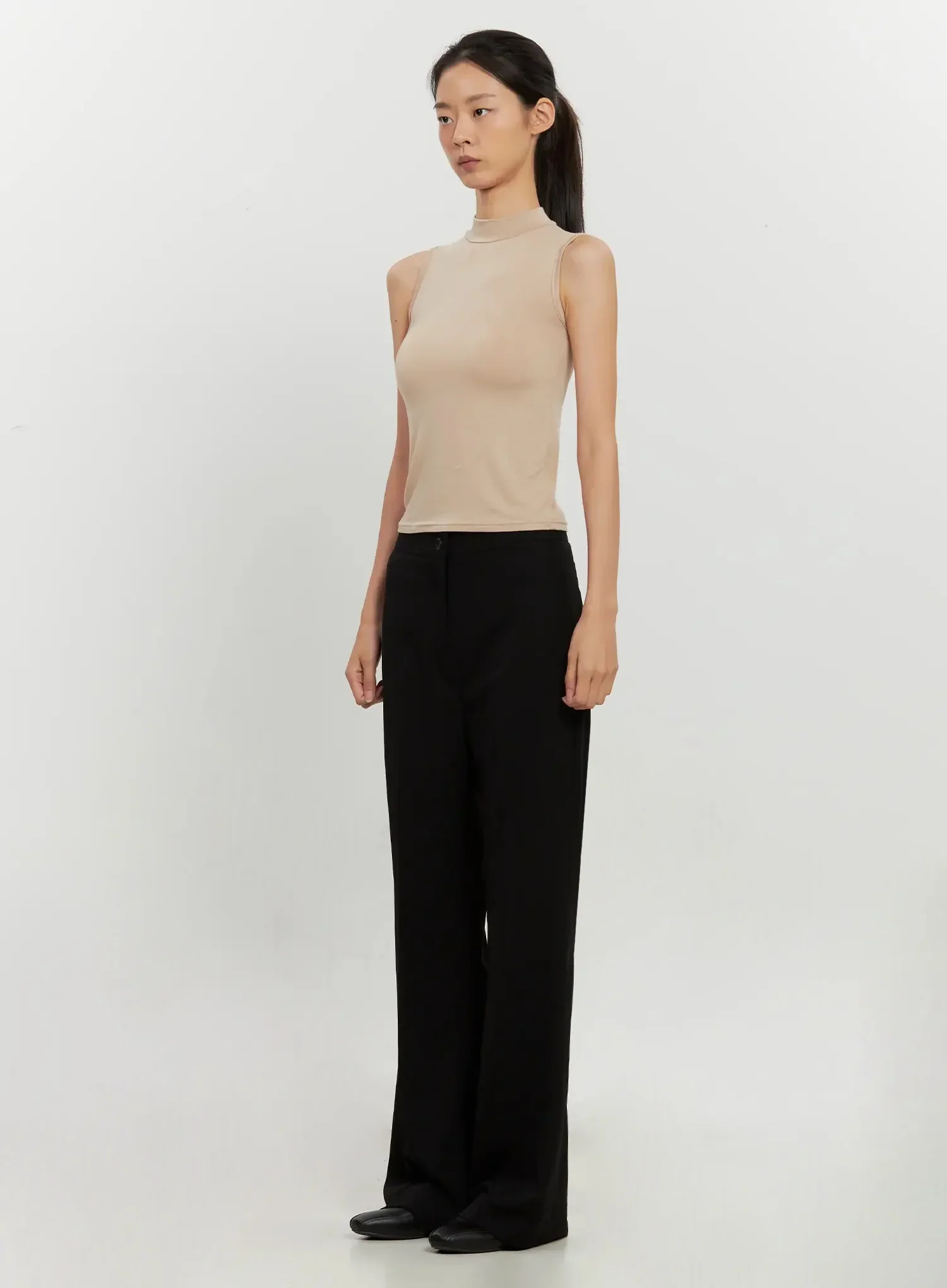 Mock Neck Sleeveless Top IL528 - Image 5