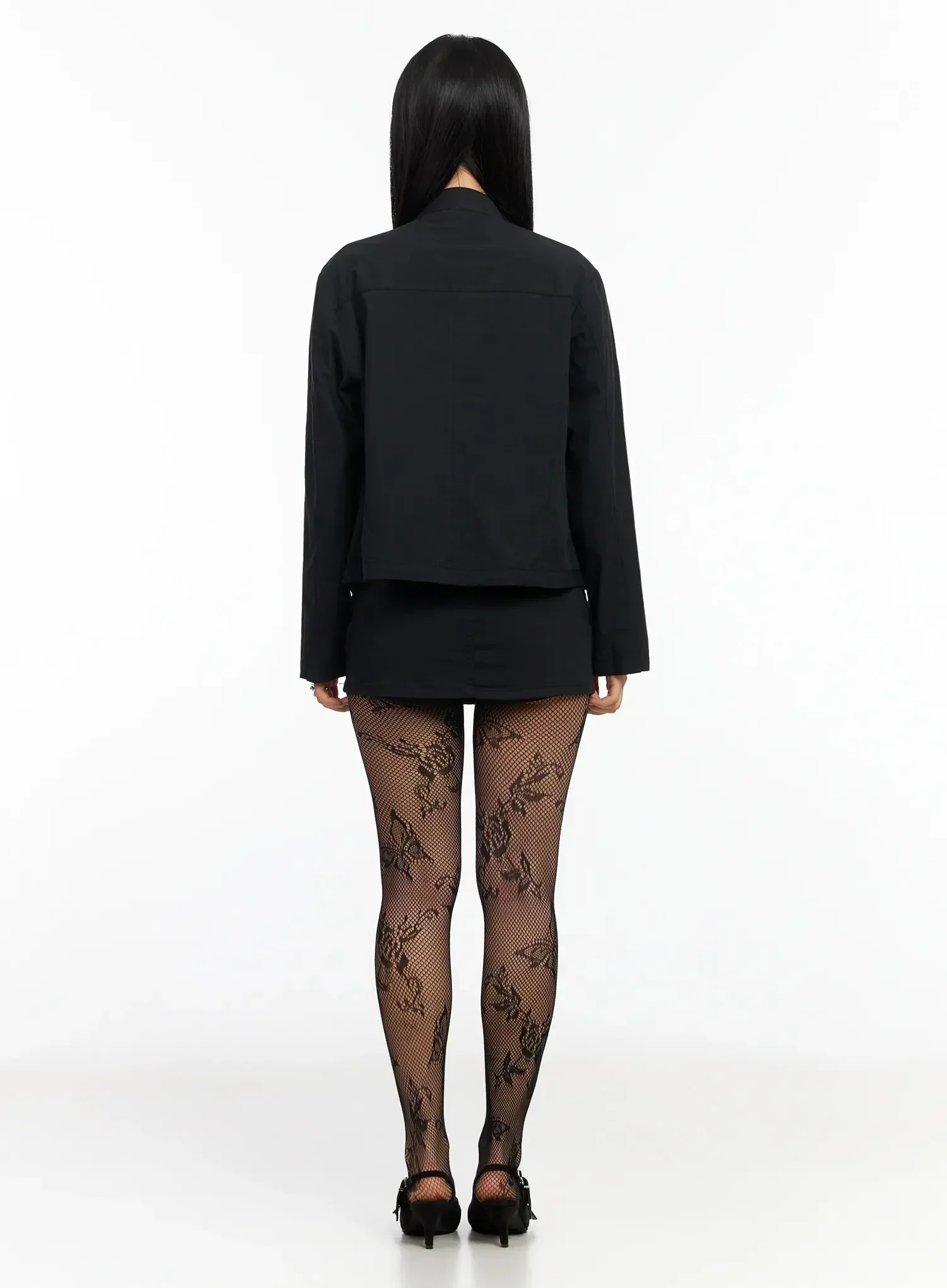 Modern Collar Shirred Jacket IA507 - Image 11