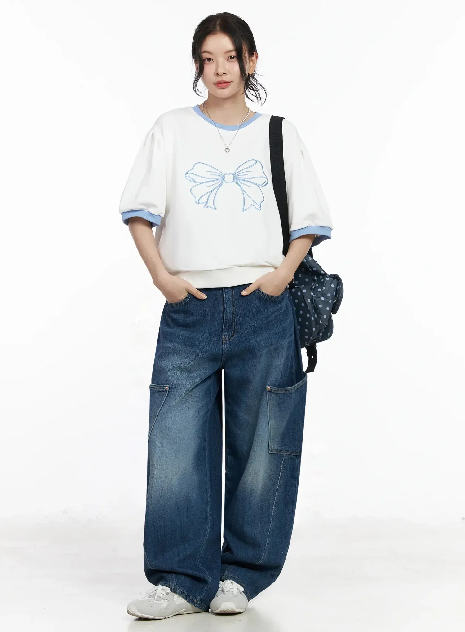 Nia Wide Leg Cargo Jeans IY511 - Image 2