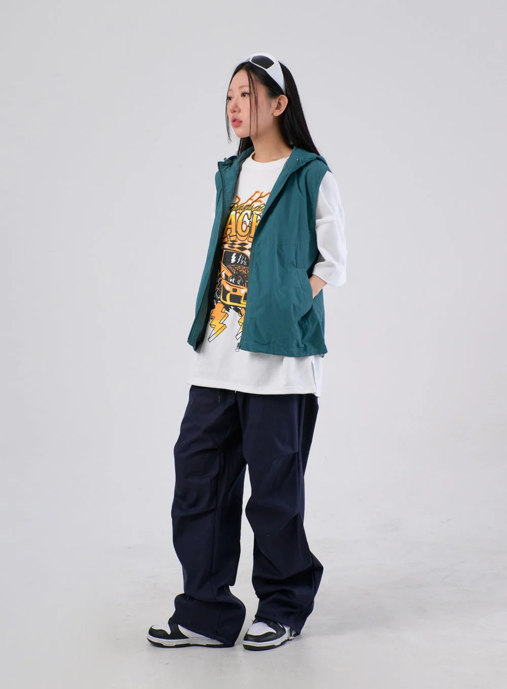 Nylon Hoodie Vest IA304 - Image 8
