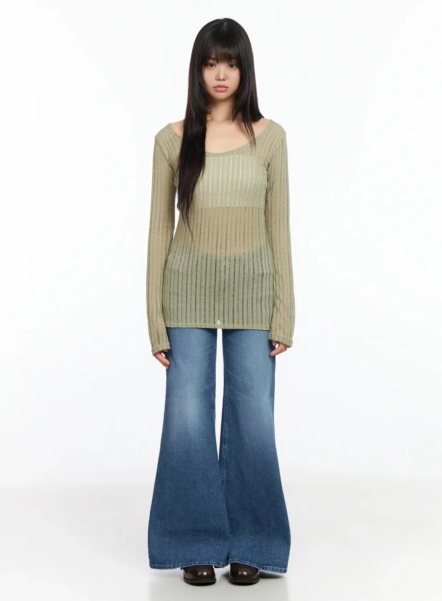 Nyomi Low Rise Hip Pad Bootcut Jeans IA523 - Image 6