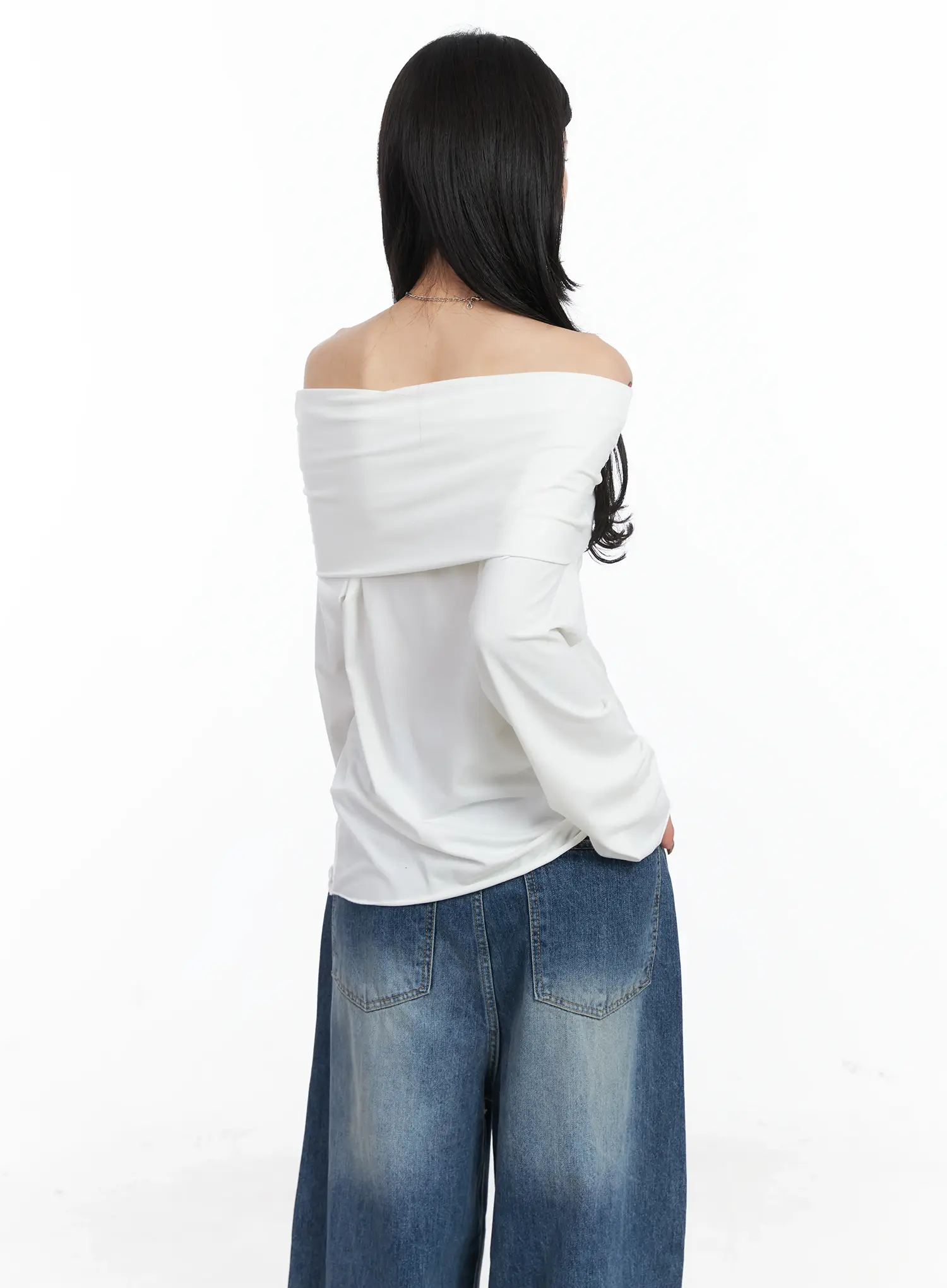 Off-Shoulder Eyelet Top CN528 - Image 7