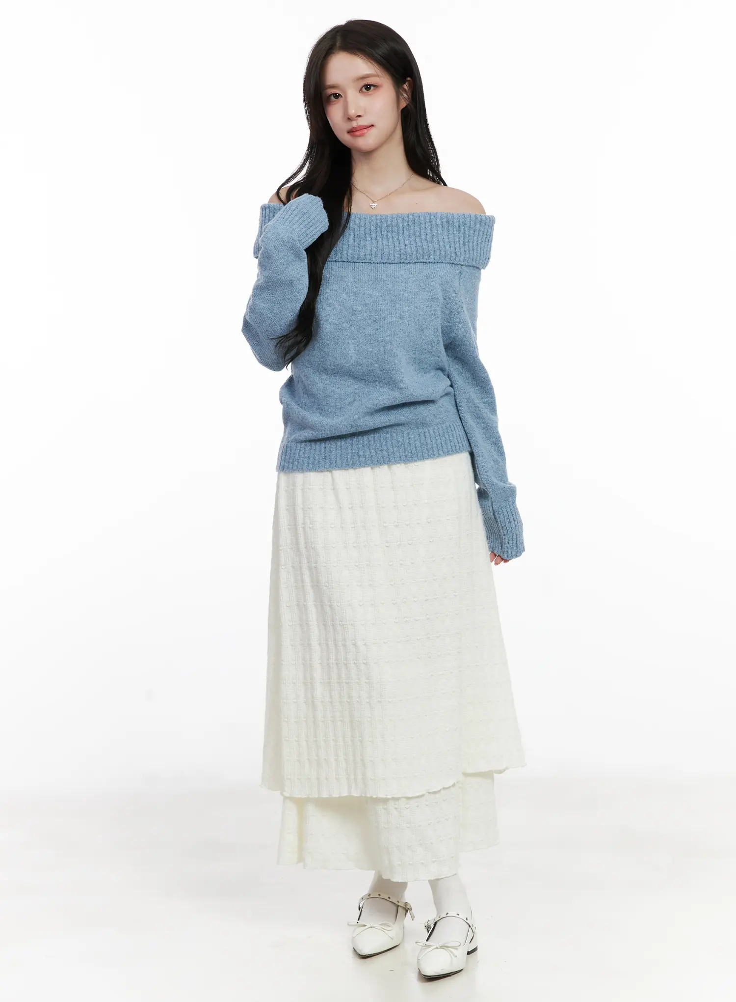 Off-Shoulder Knit Sweater CN526 - Image 4