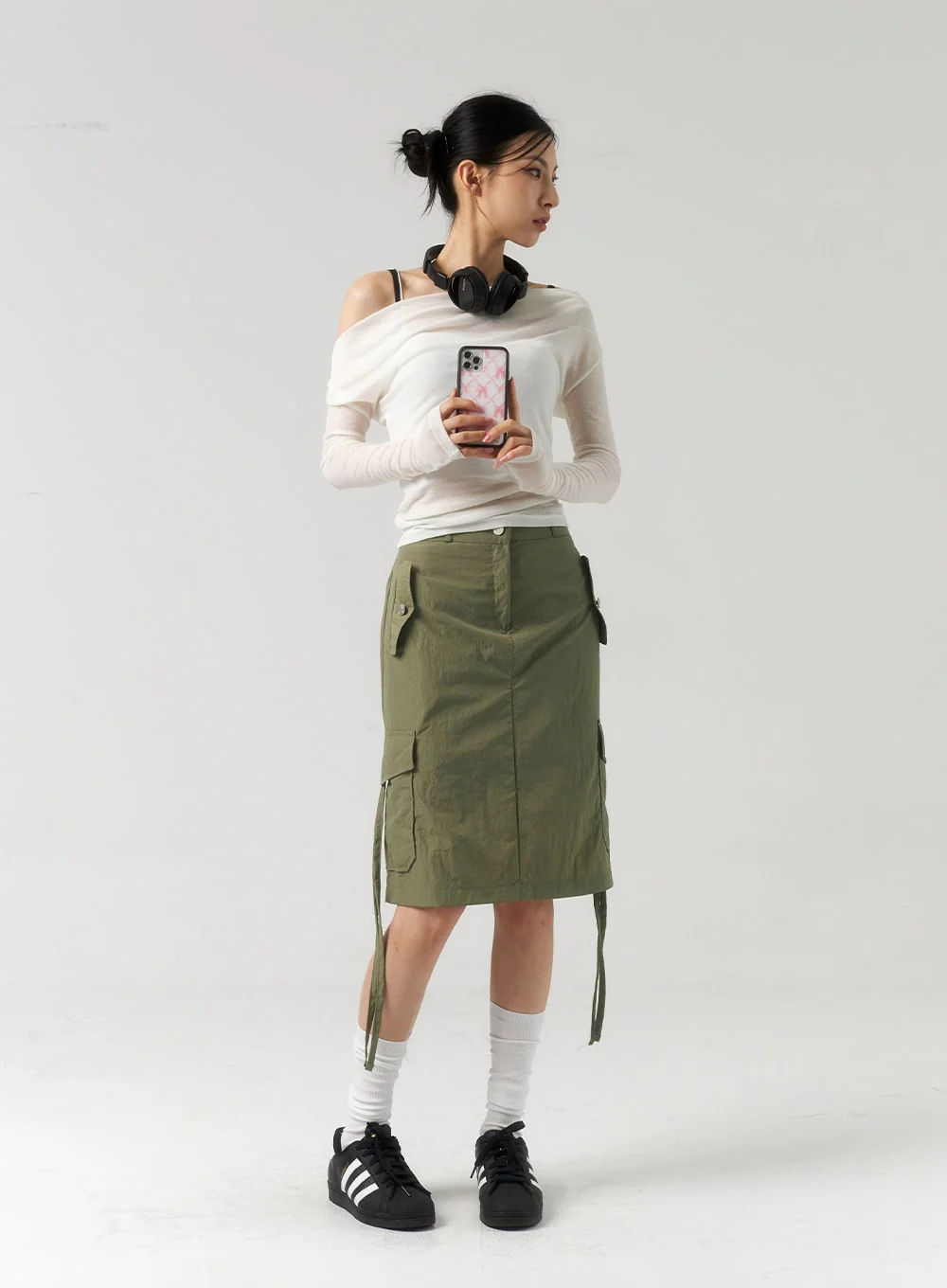 Off-Shoulder Mesh Top CU320 - Image 10