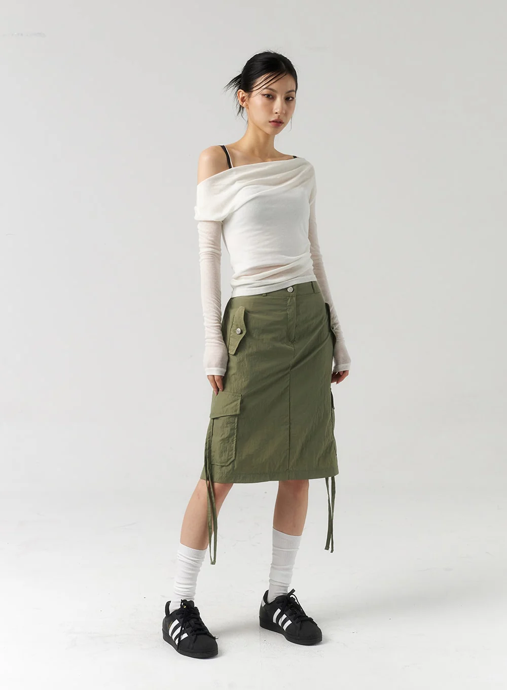 Off-Shoulder Mesh Top CU320 - Image 13