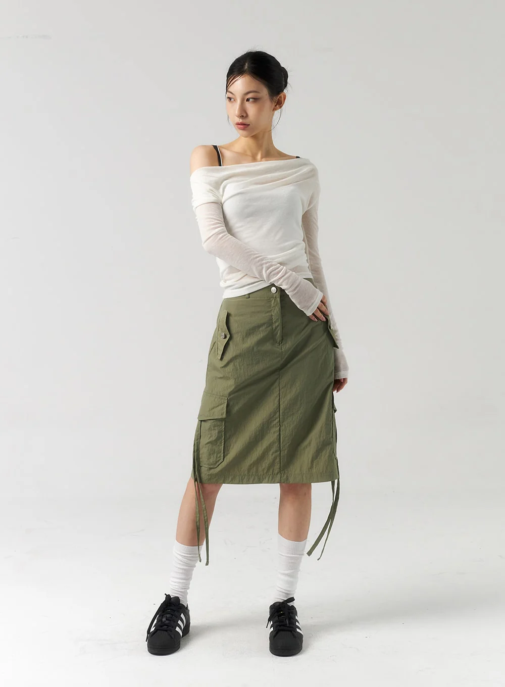 Off-Shoulder Mesh Top CU320 - Image 3