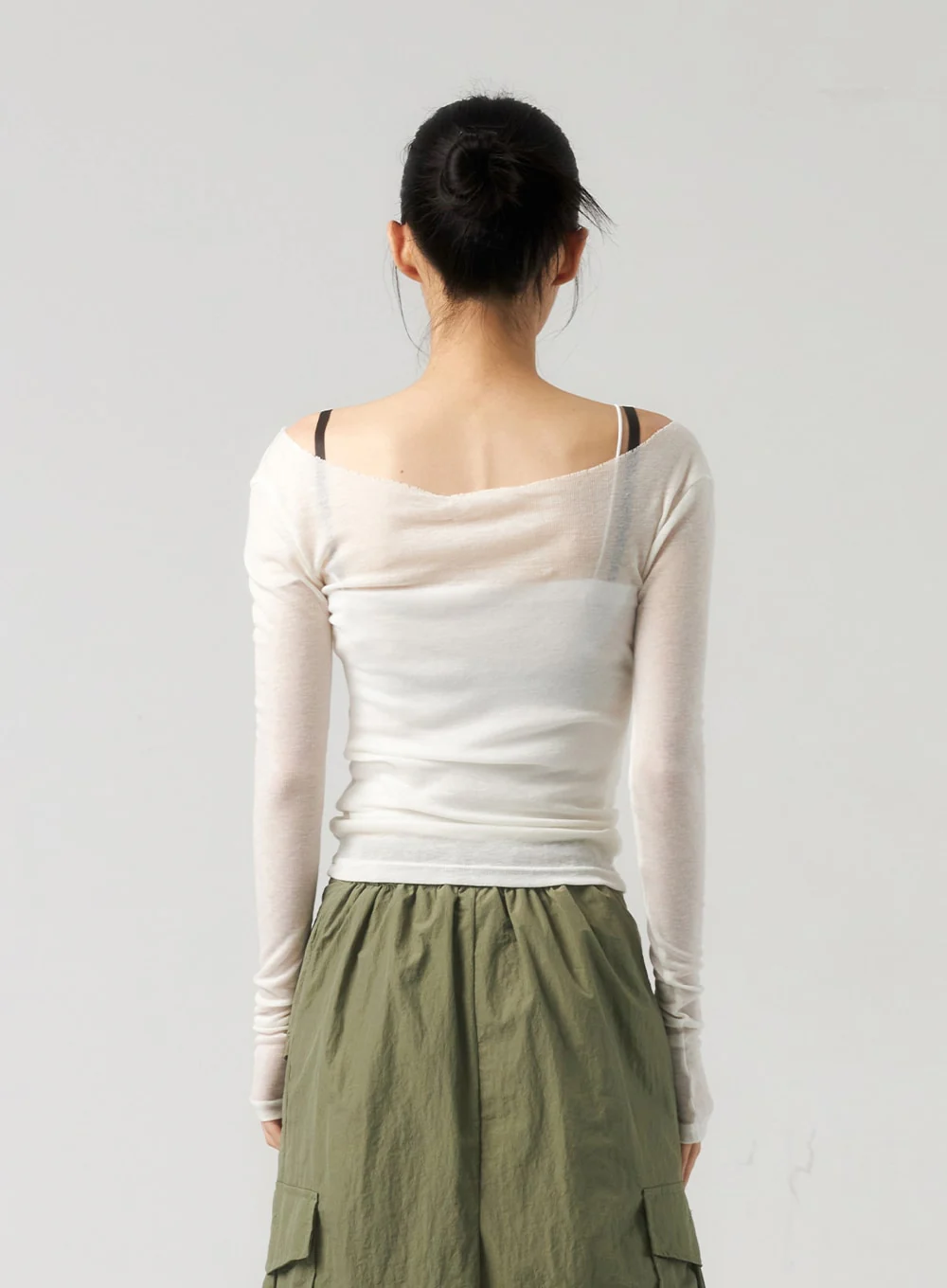Off-Shoulder Mesh Top CU320 - Image 6