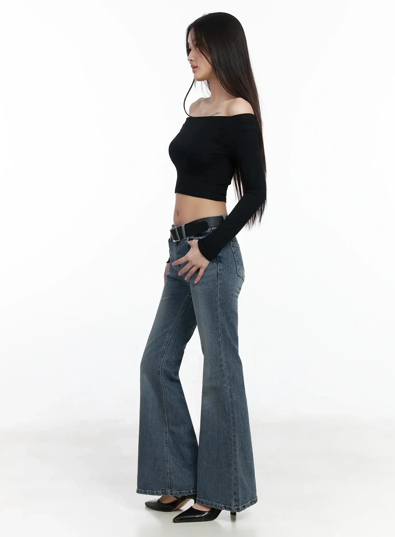 Off-Shoulder Ribbed Crop Top IM503 - Image 10