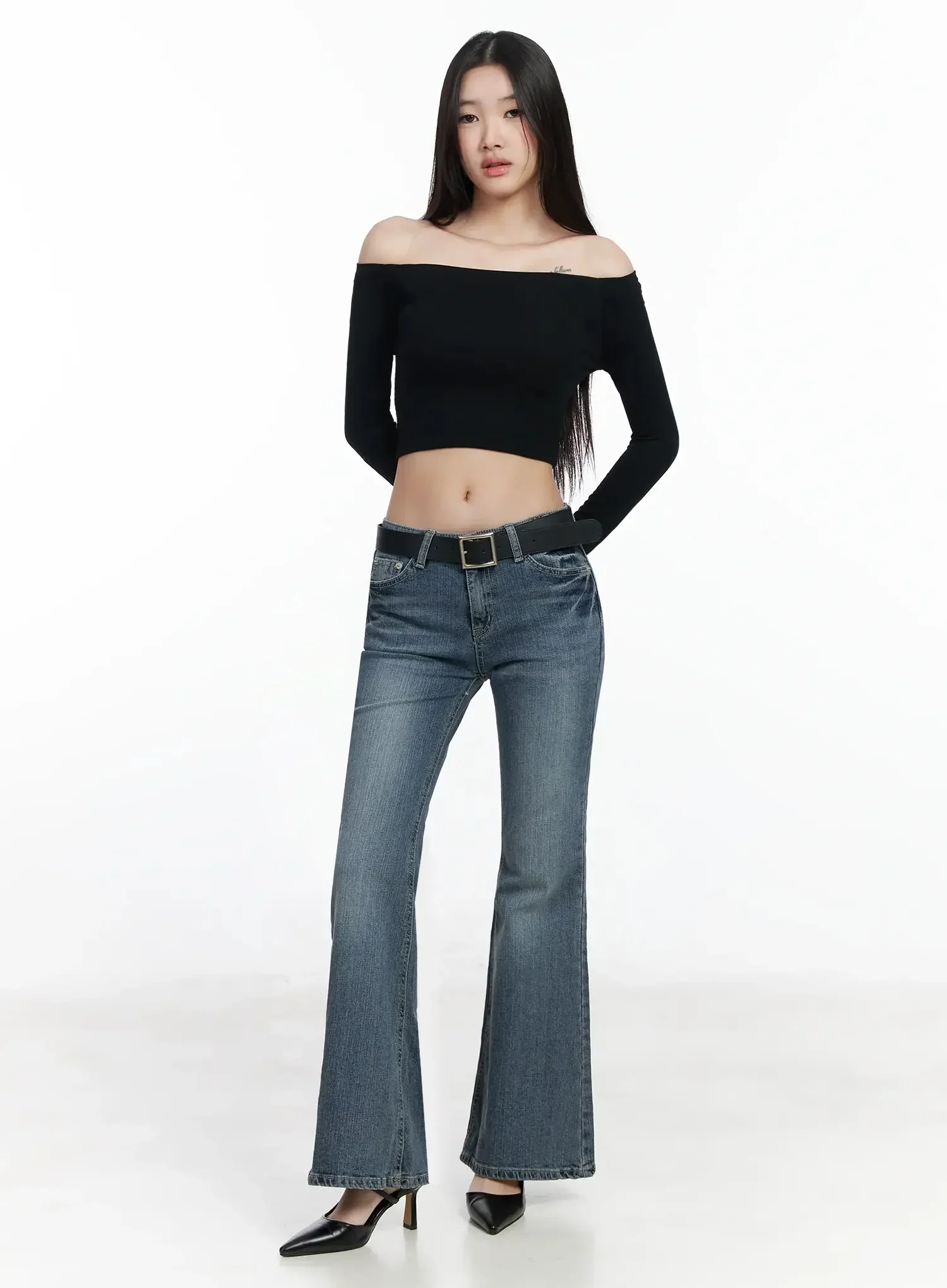 Off-Shoulder Ribbed Crop Top IM503 - Image 9