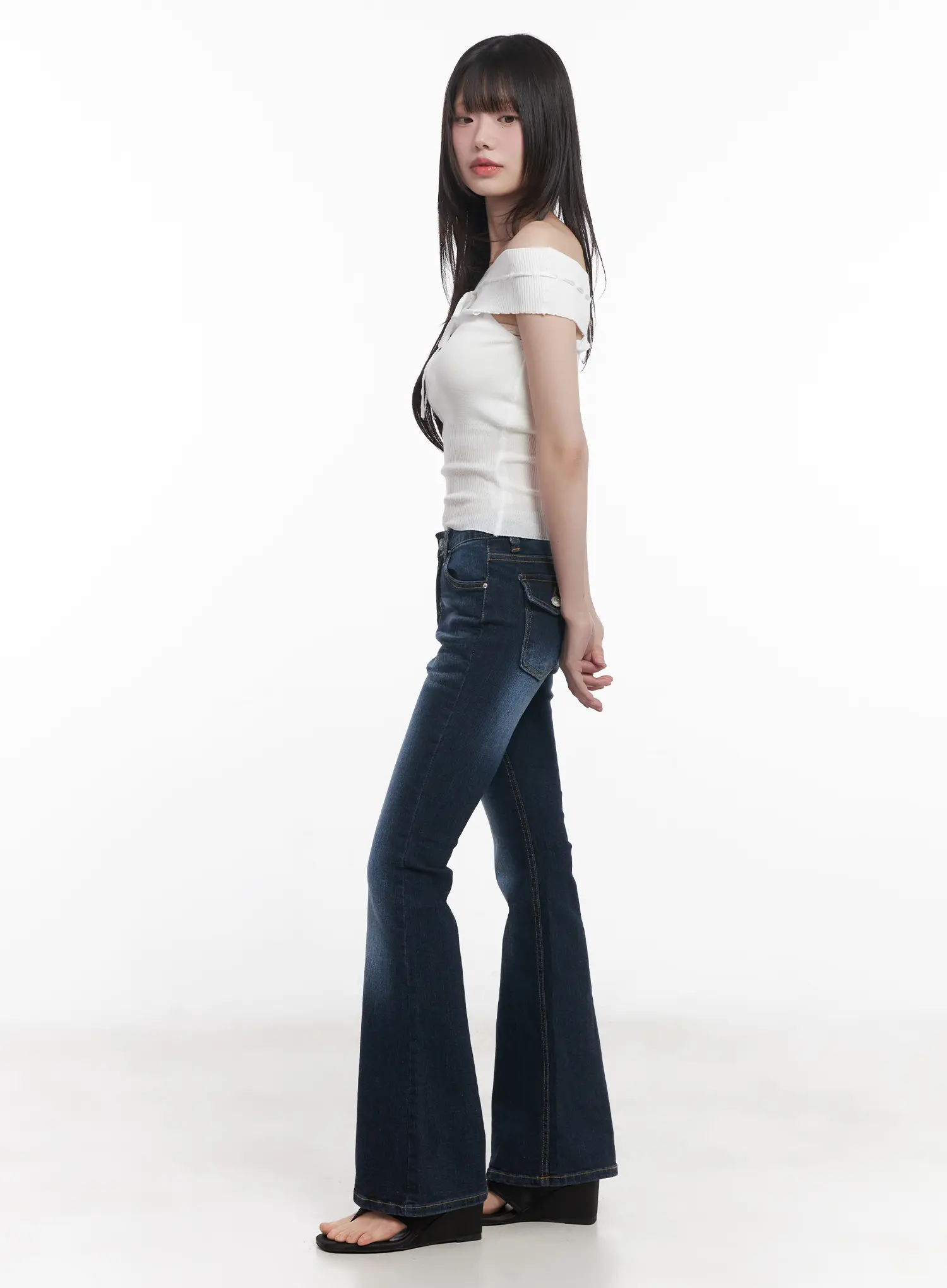 Off-Shoulder Ribbon Sleeveless Sweater CU519 - Image 5