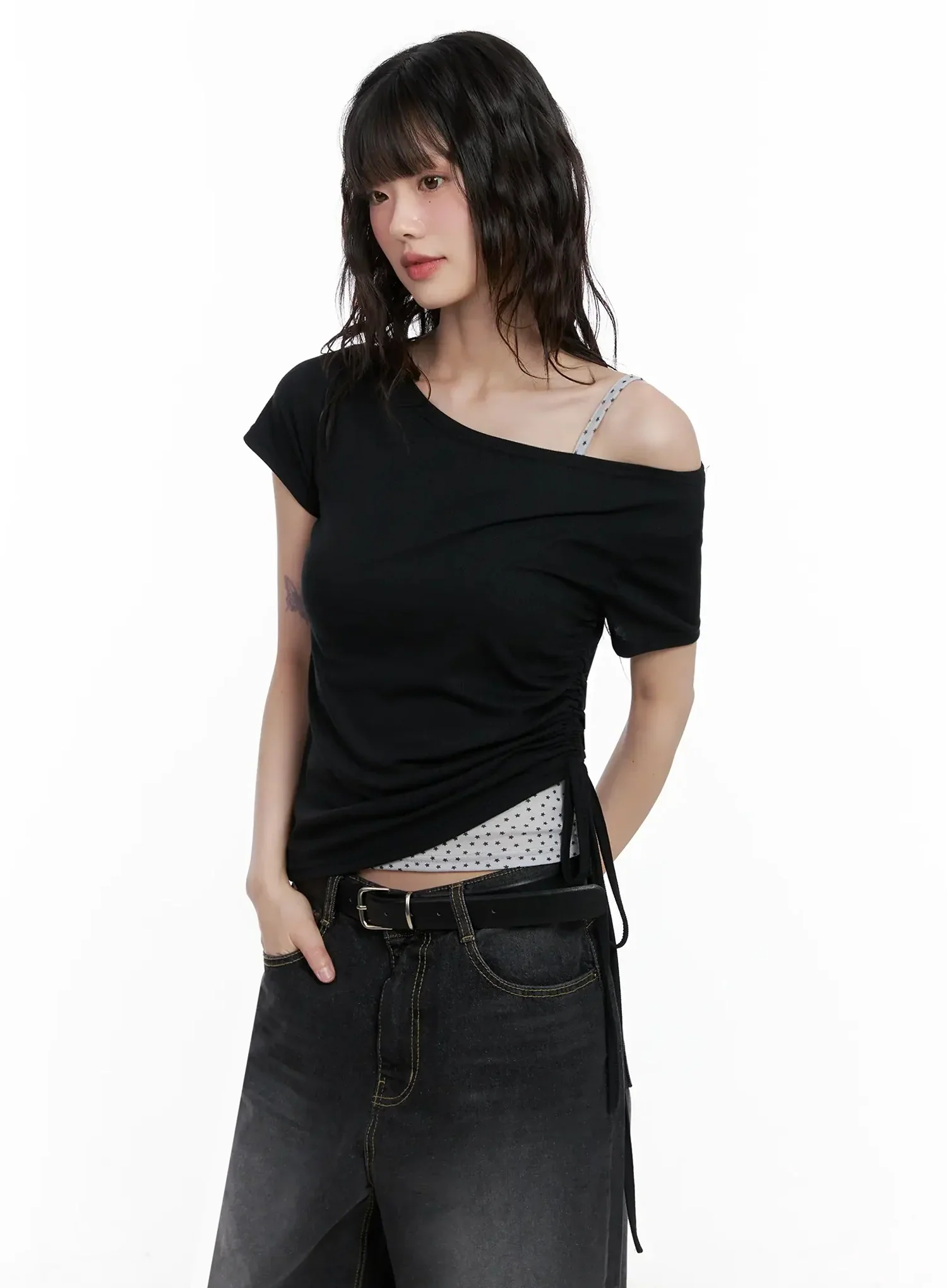 Off-Shoulder Ruched Top IL528 - Image 15