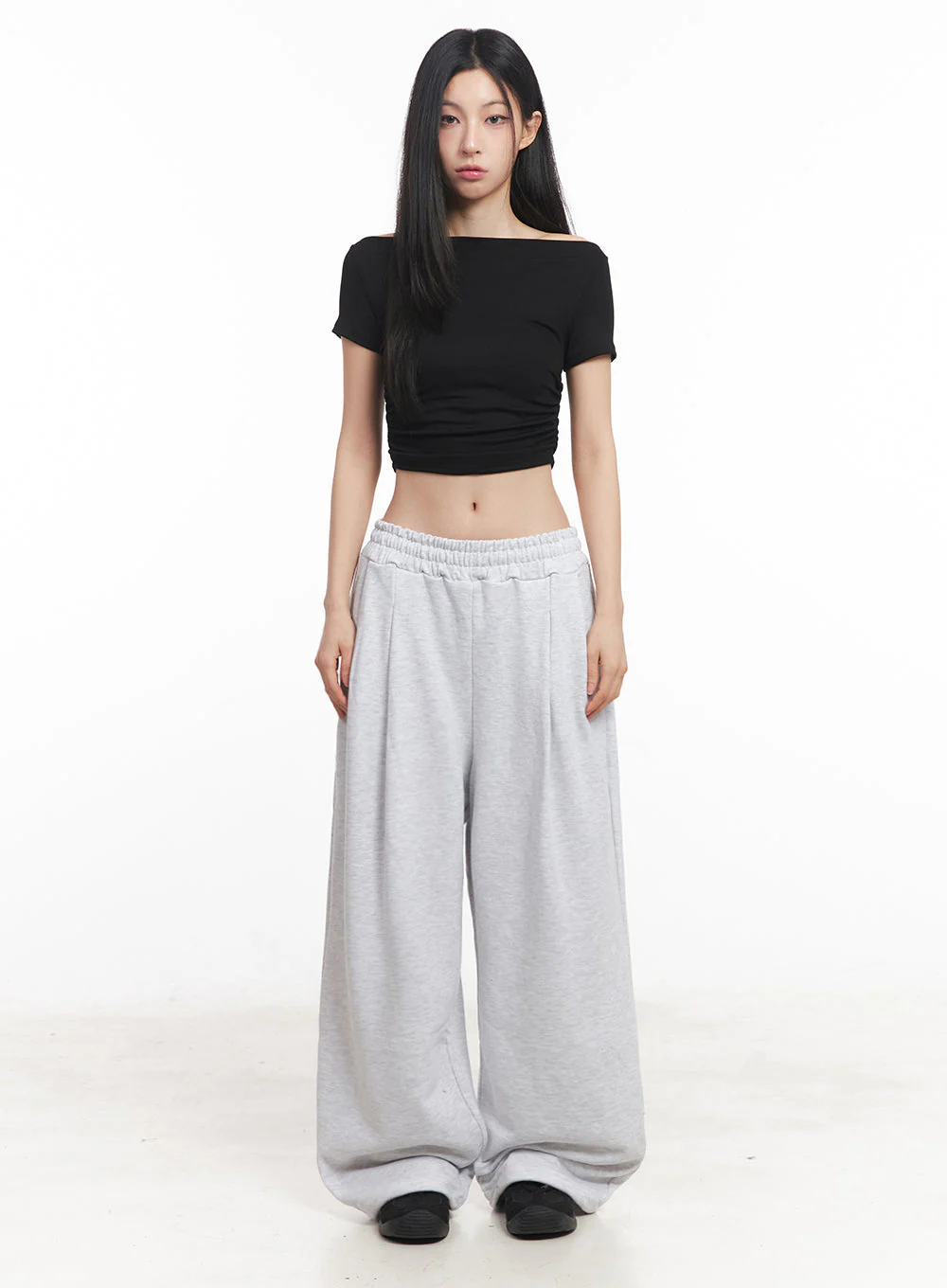 Off-Shoulder Shirred Crop Tee IY516 - Image 4