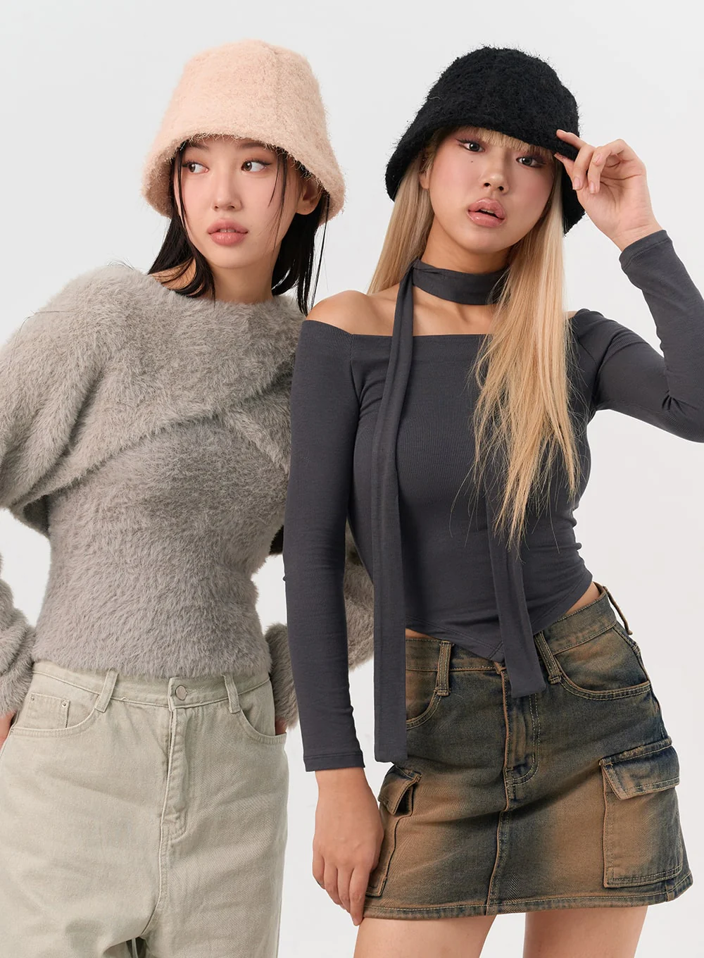 Off-Shoulder Skinny Scarf Set IN301 - Image 4