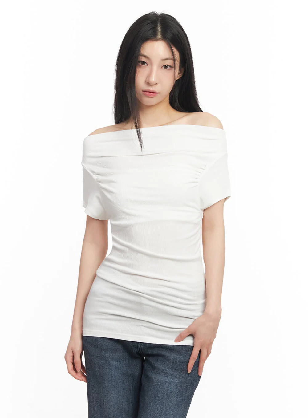 Off-Shoulder Slim-Fit Mini Dress IU509 - Image 7