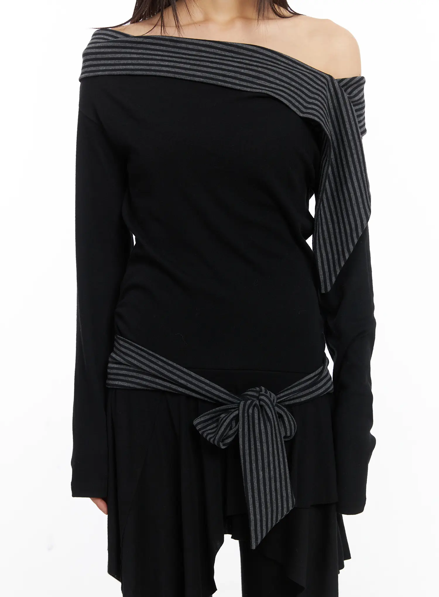 Off-Shoulder Two Tone Mini Dress CD522 - Image 7