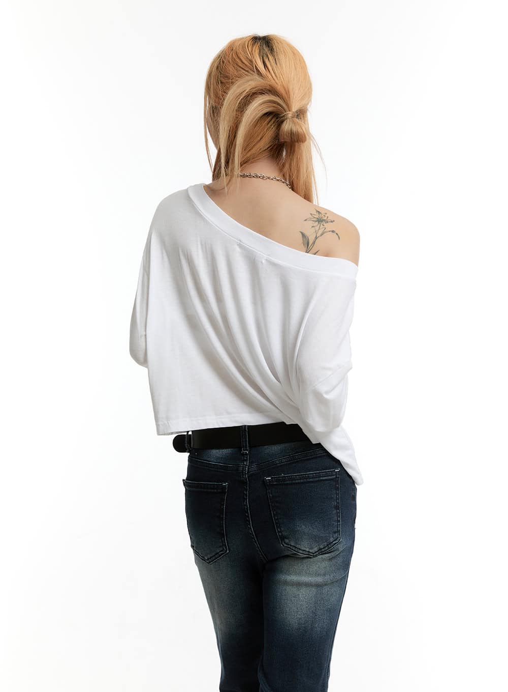 One-Shoulder Long-Sleeve Crop Top CY501 - Image 5